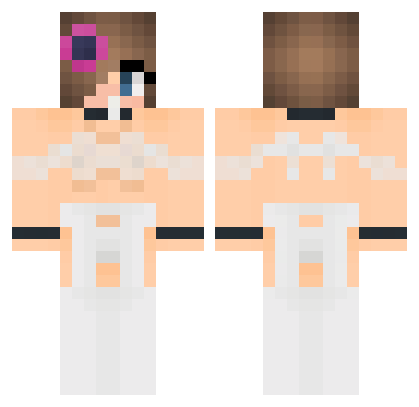 PLAyGIRl Minecraft skin, front and back view