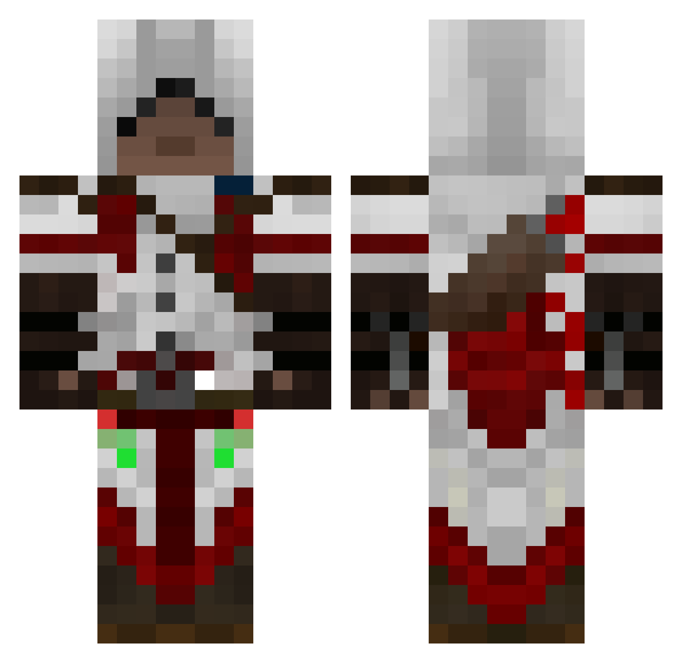 mobizinxyz Minecraft skin, front and back view