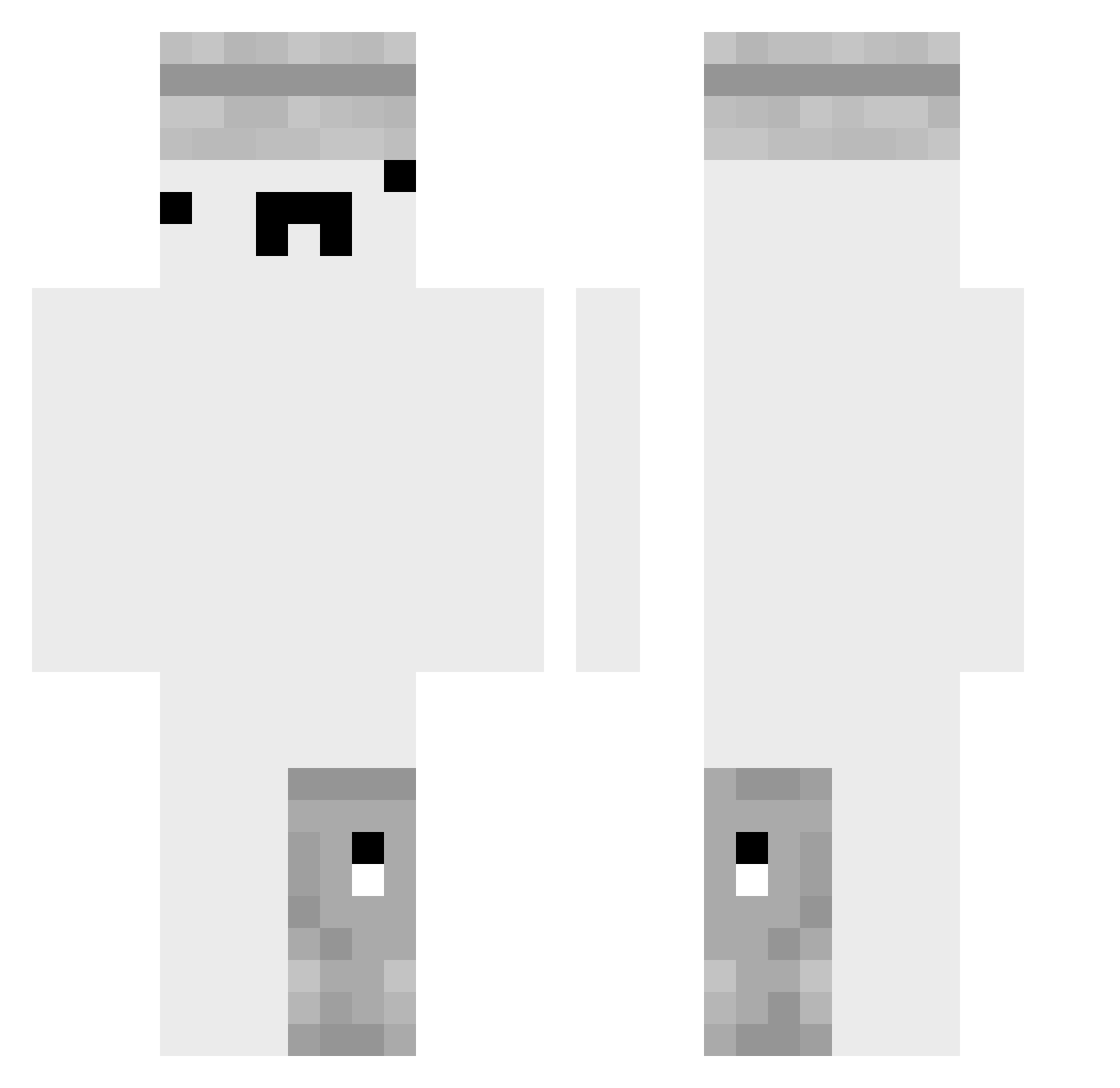Texykoss Minecraft skin, front and back view