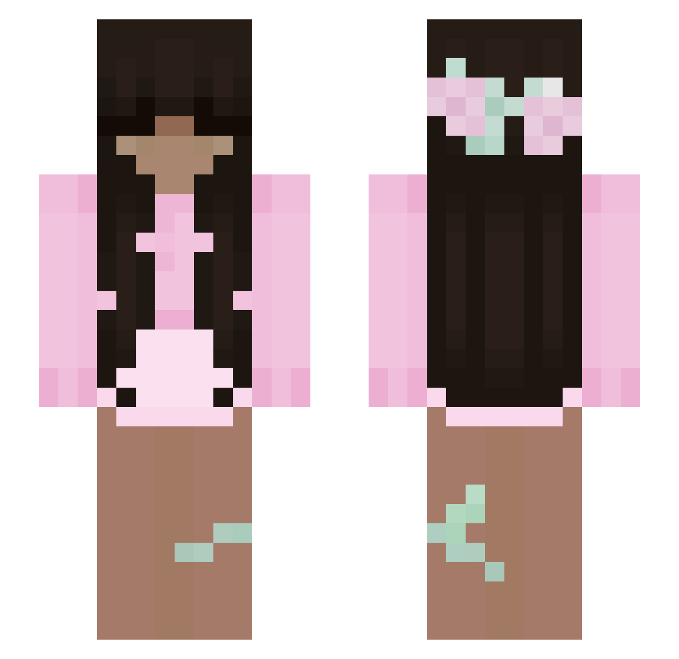 Vintqge Minecraft skin, front and back view