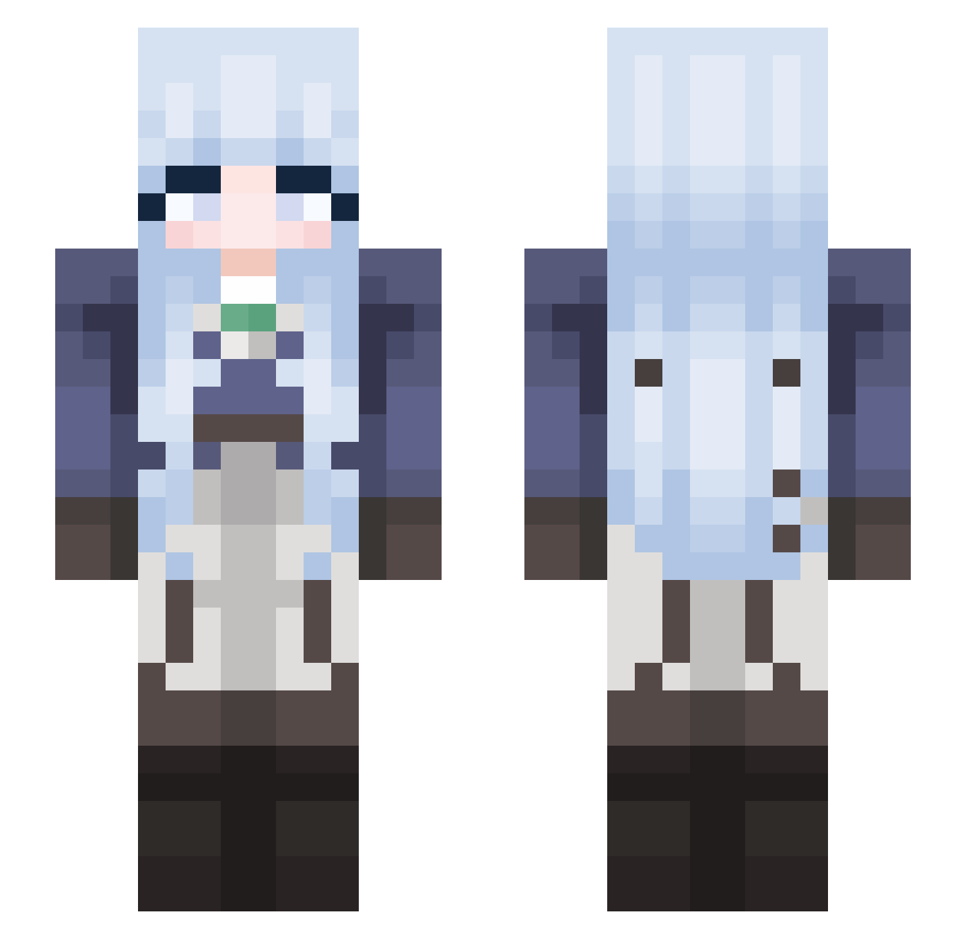 NoahDotCom087 Minecraft skin, front and back view