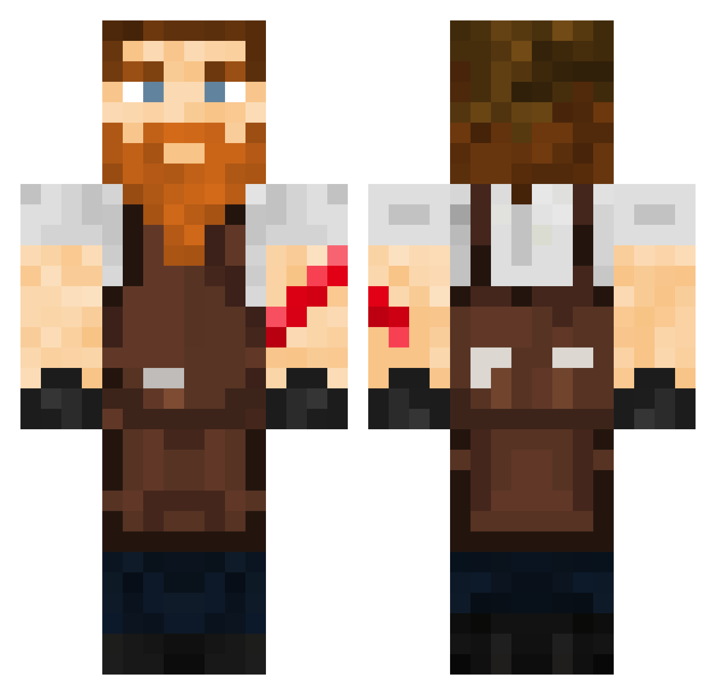 Soldierdwarf Minecraft skin, front and back view