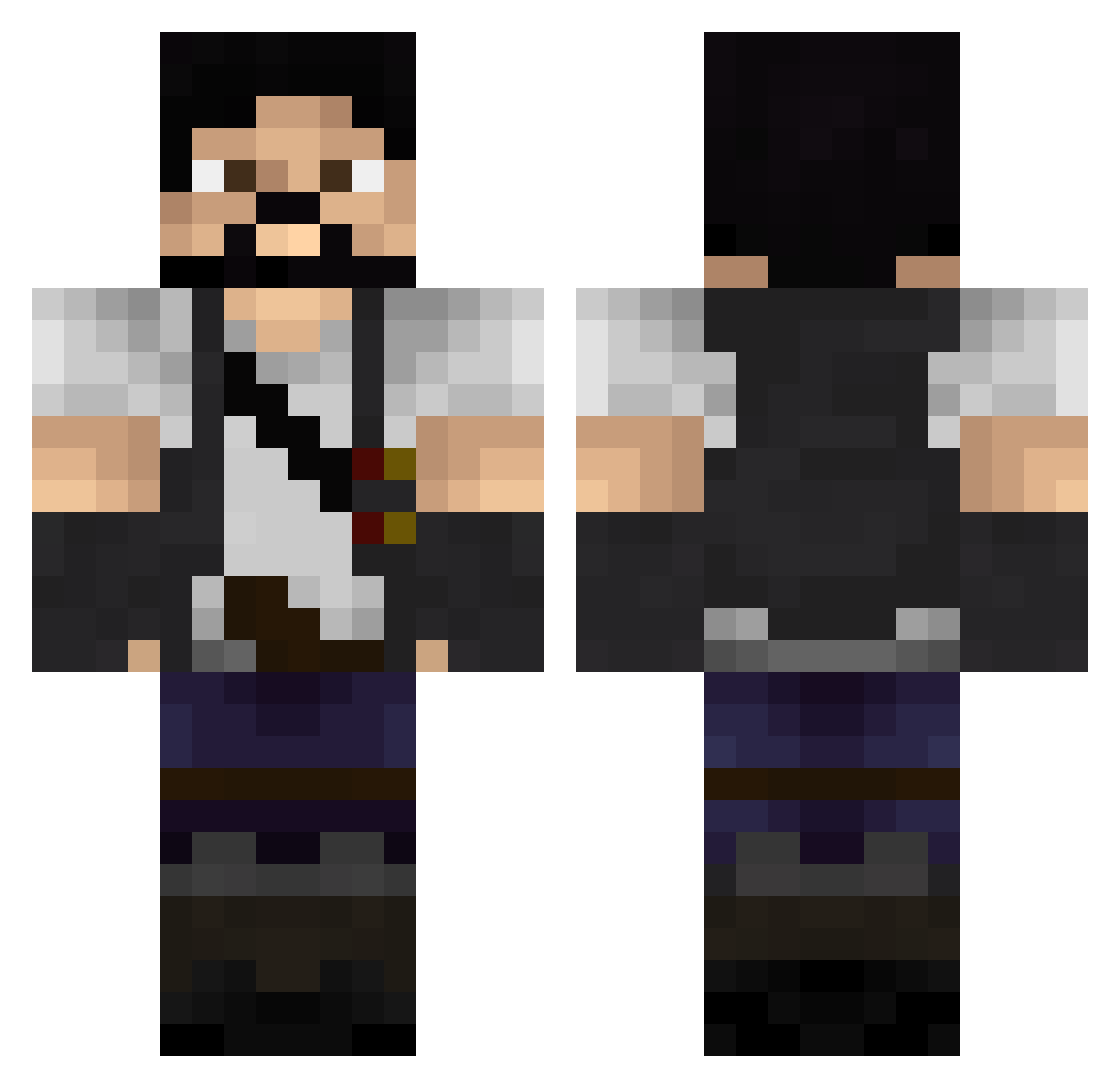 Saaachi Minecraft skin, front and back view