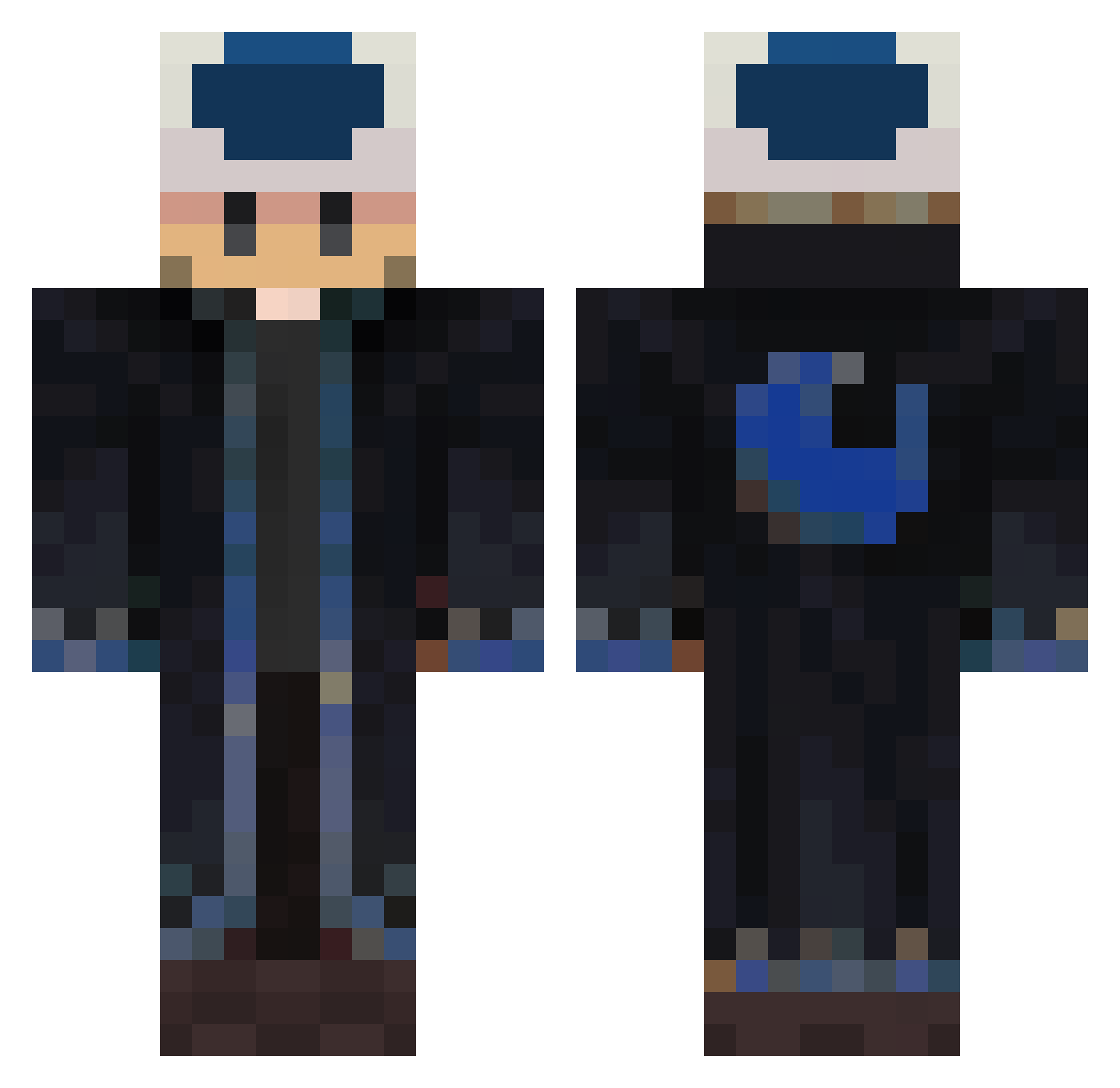 NeosMC Minecraft skin, front and back view