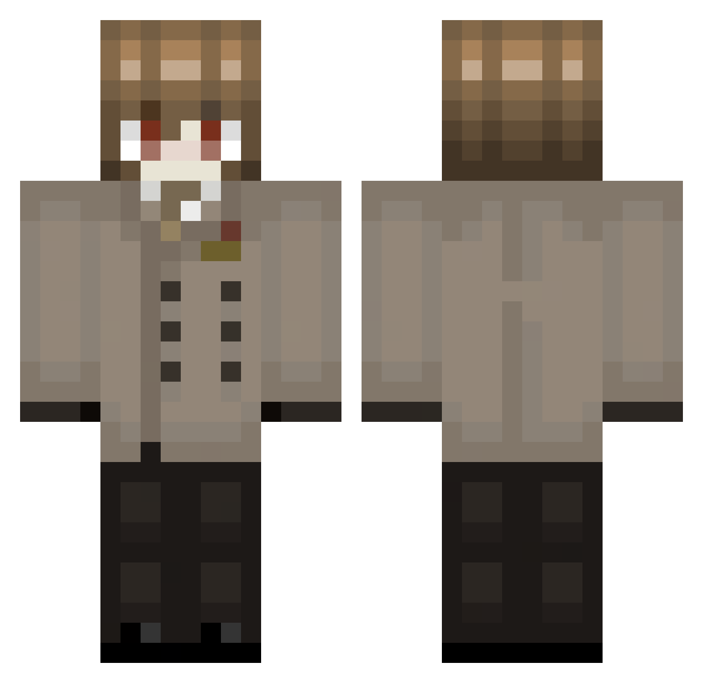 ShallowVoid Minecraft skin, front and back view