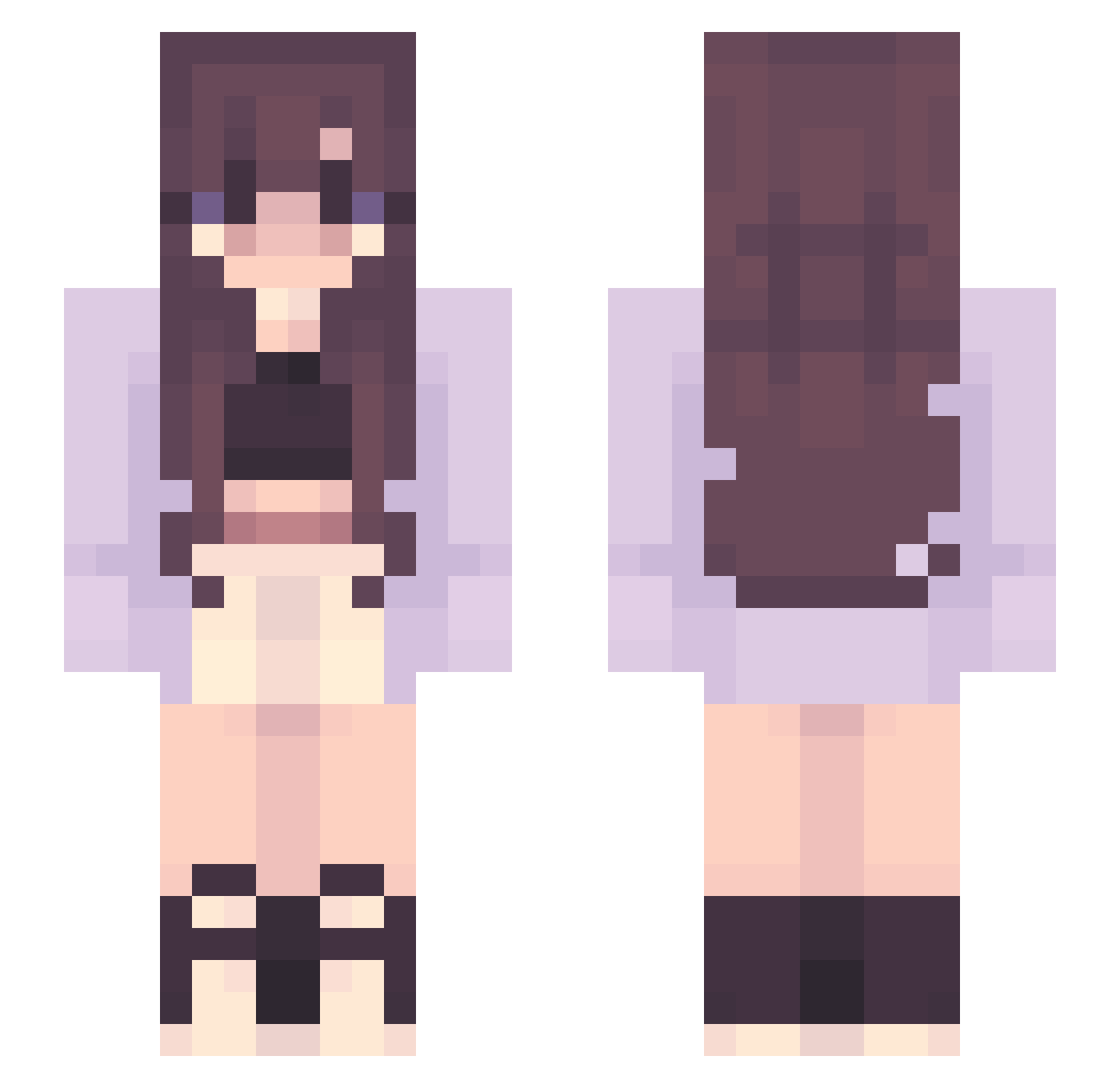 enigmattyc Minecraft skin, front and back view