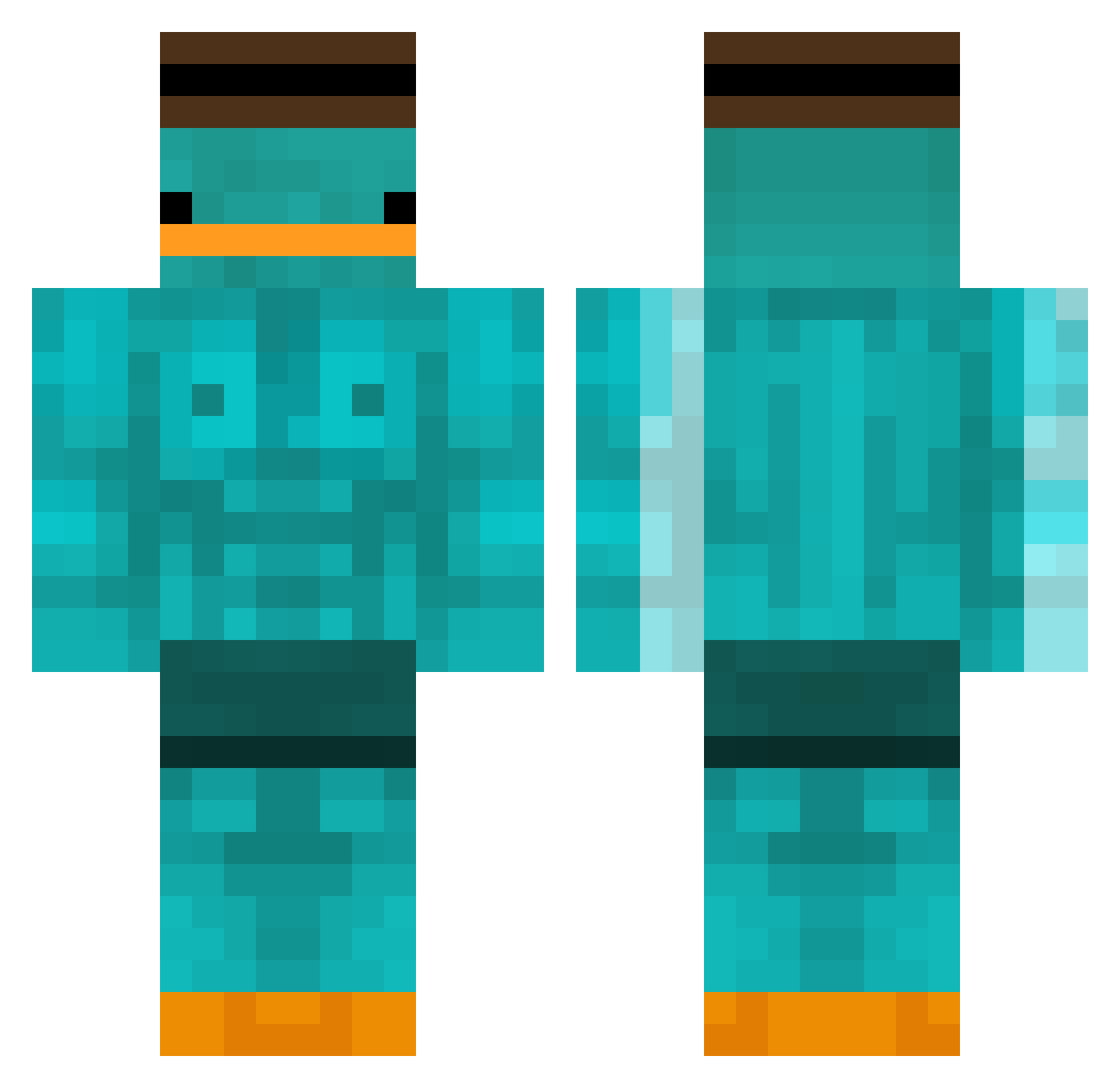 Chago2225 Minecraft skin, front and back view