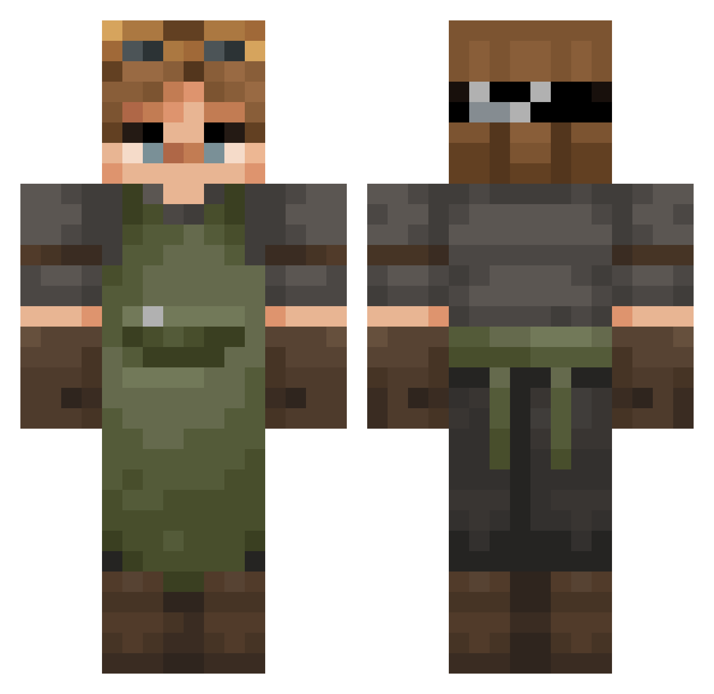 yetibigfeet Minecraft skin, front and back view