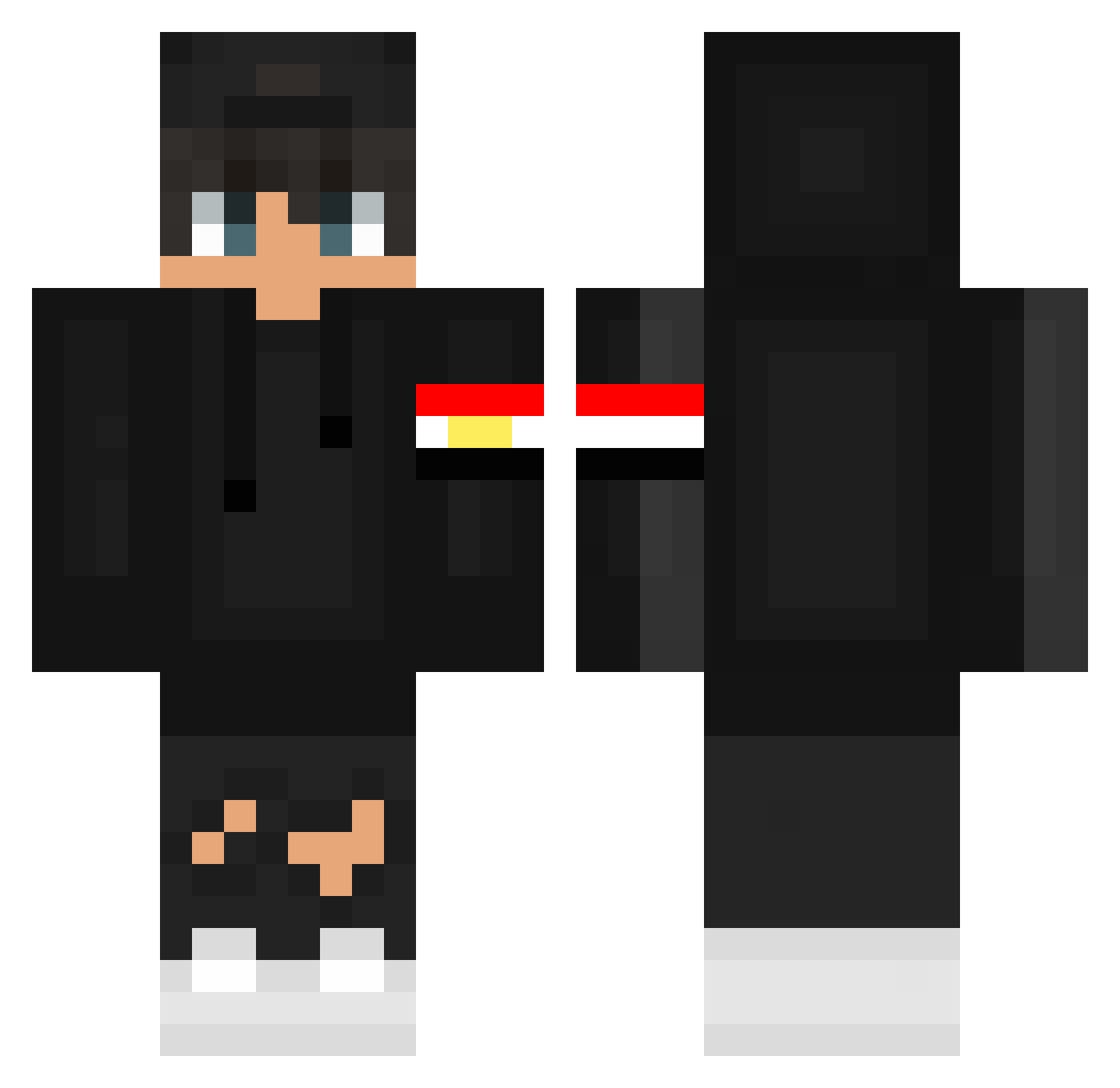 PekaDoge Minecraft skin, front and back view
