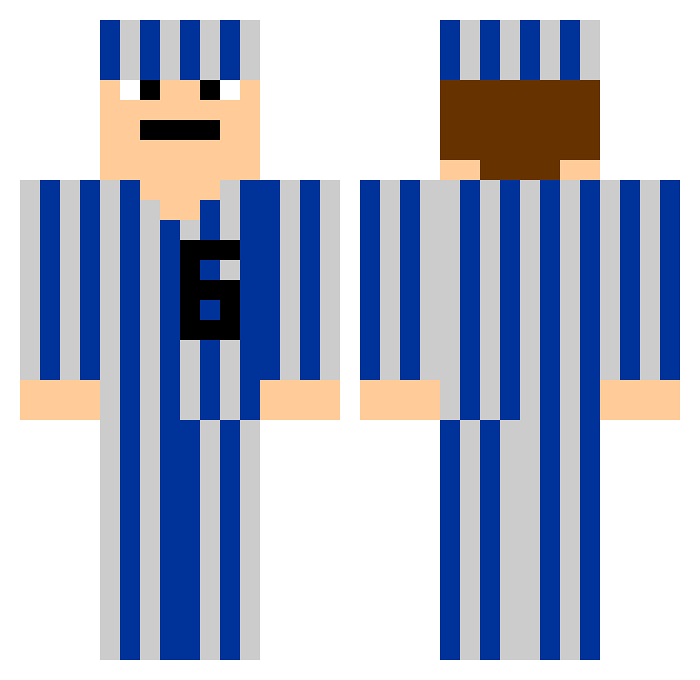 Jasionka121 Minecraft skin, front and back view