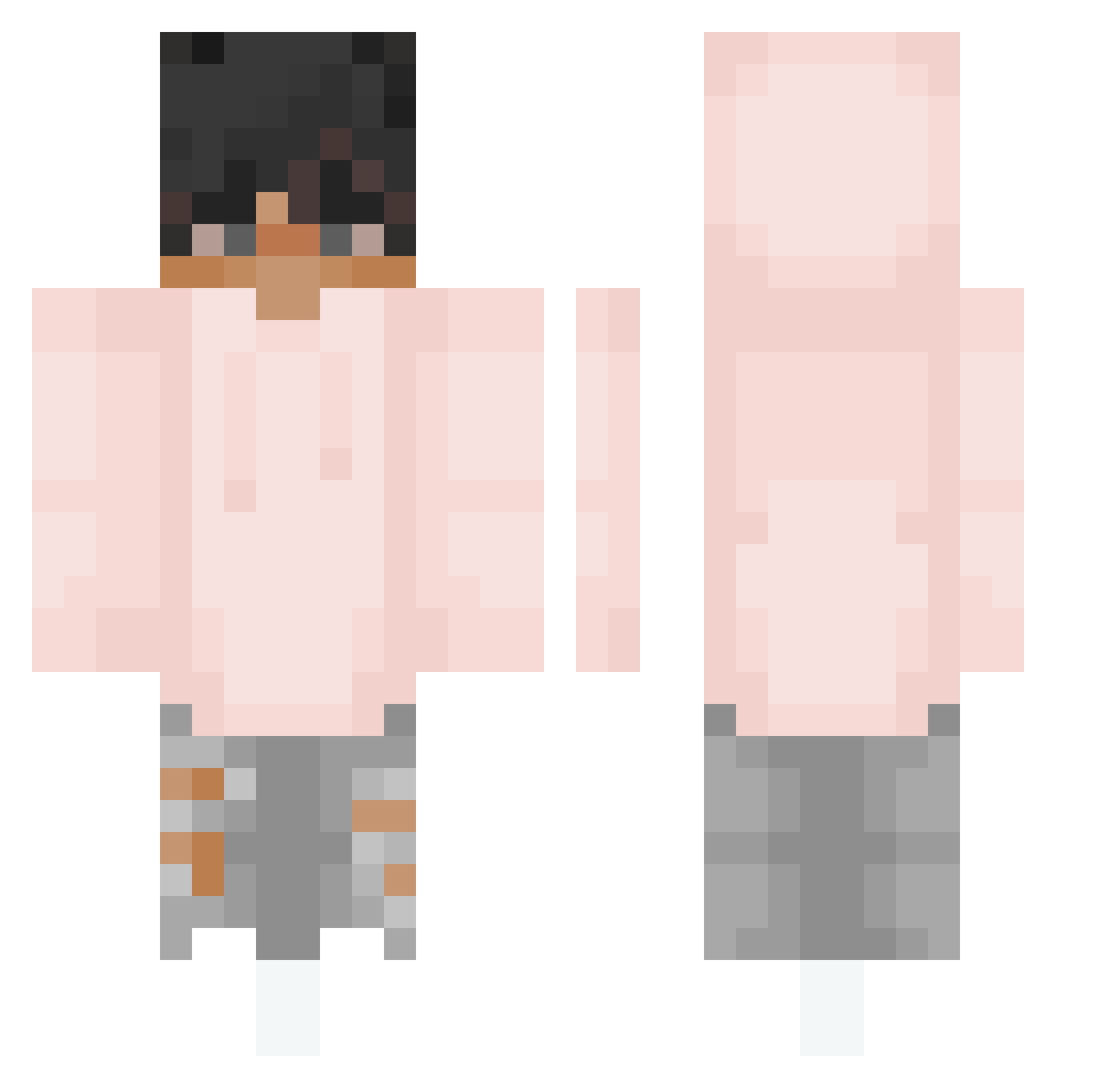 Xerius02 Minecraft skin, front and back view