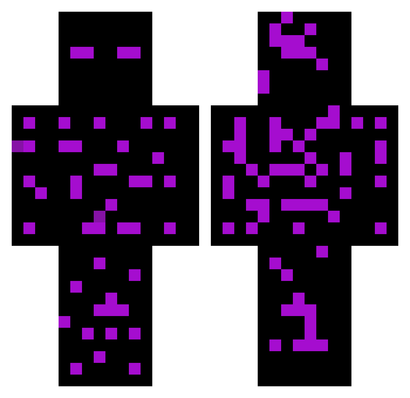Infamoushunter21 Minecraft skin, front and back view