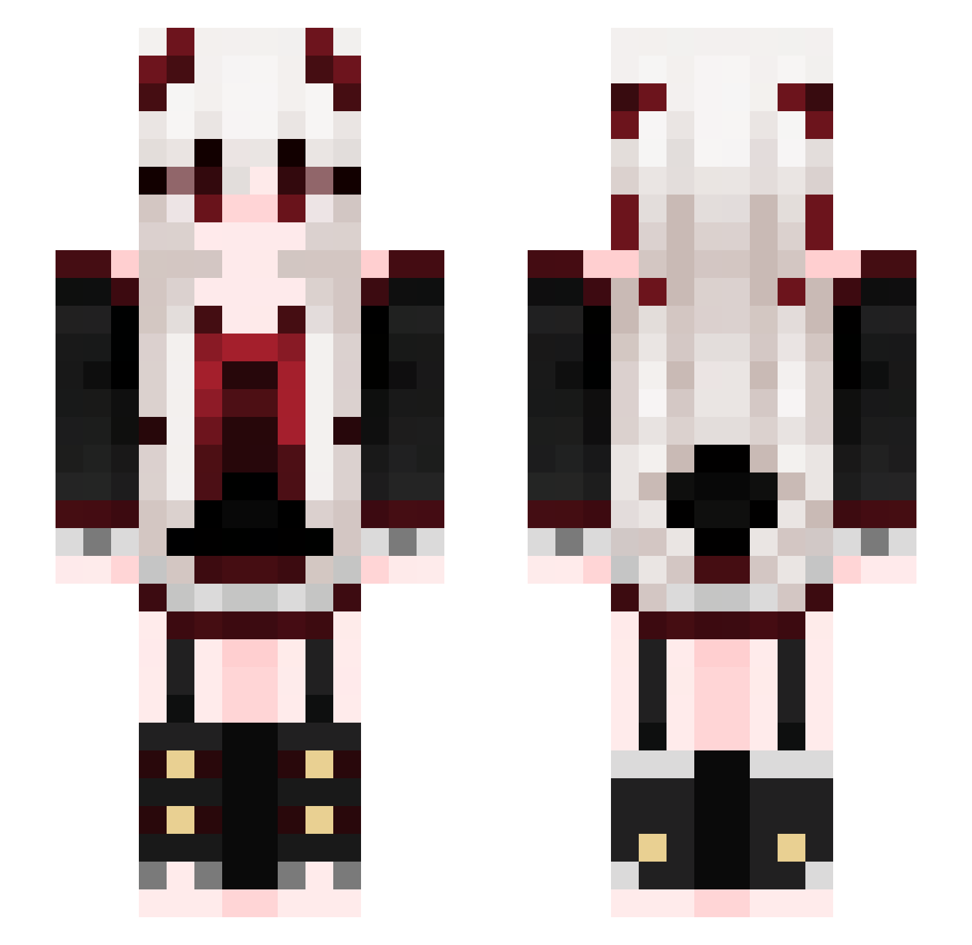 xuhychi Minecraft skin, front and back view