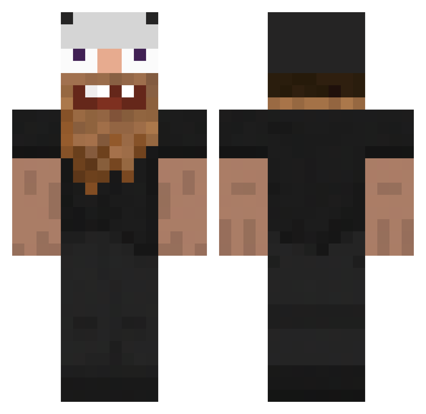 Bibengi Minecraft skin, front and back view