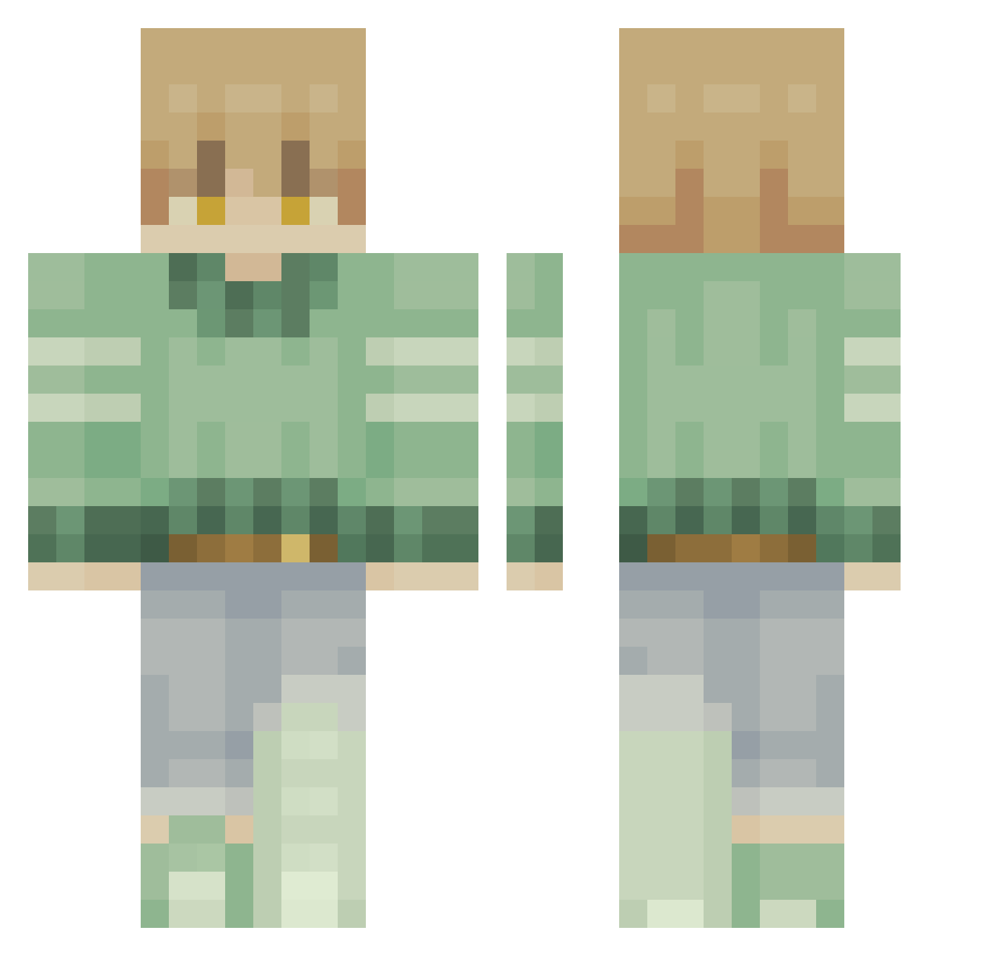 MatsDTC Minecraft skin, front and back view