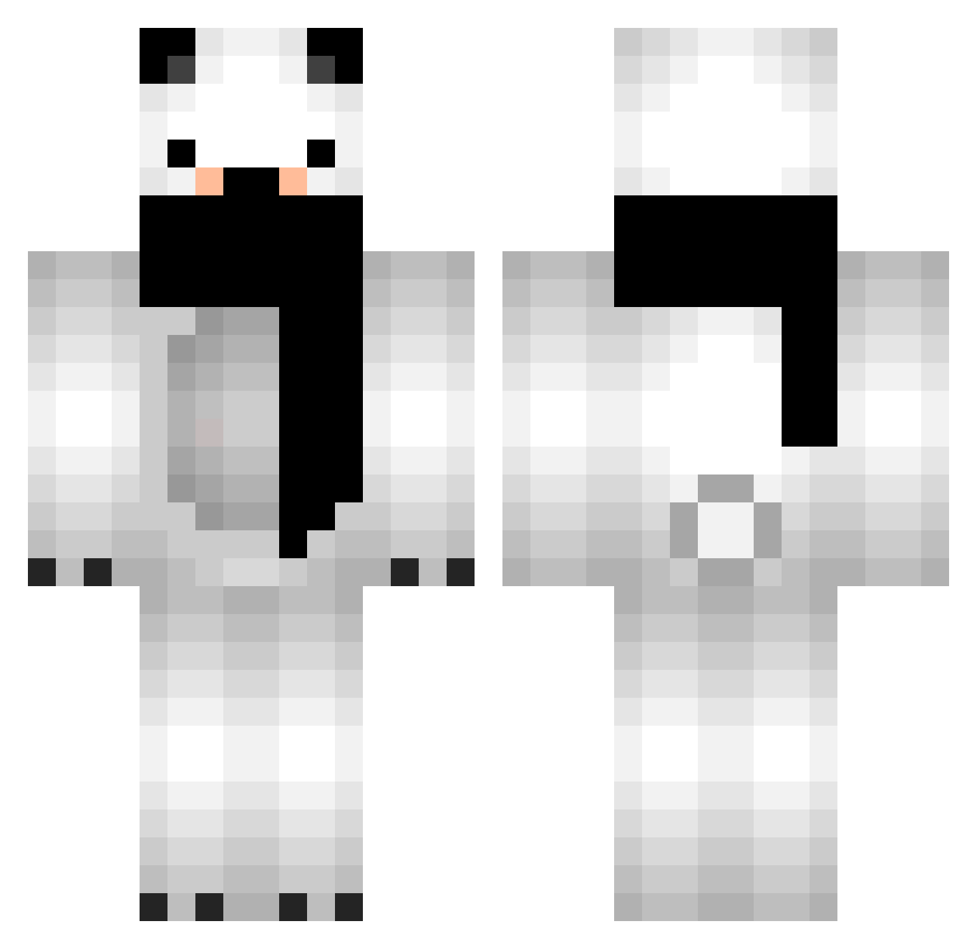 Rabbitking27 Minecraft skin, front and back view