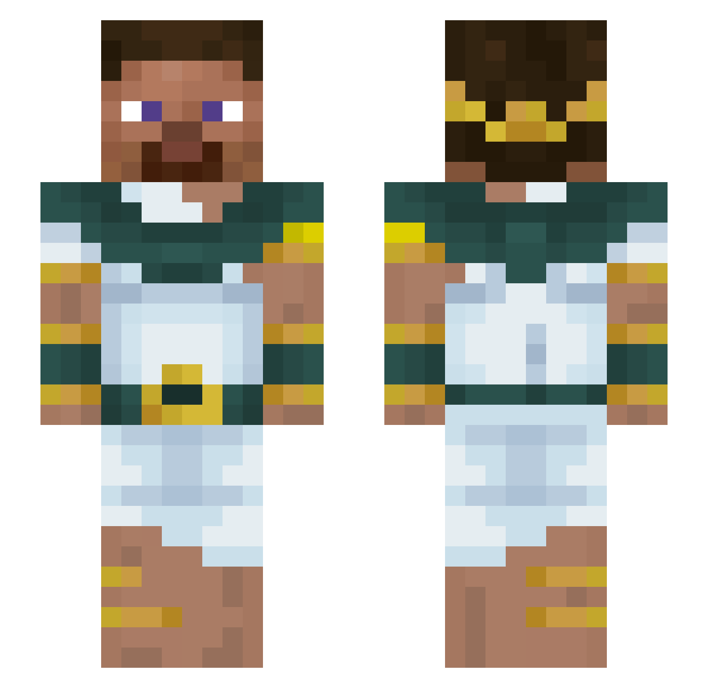 Gaius_Valerius Minecraft skin, front and back view