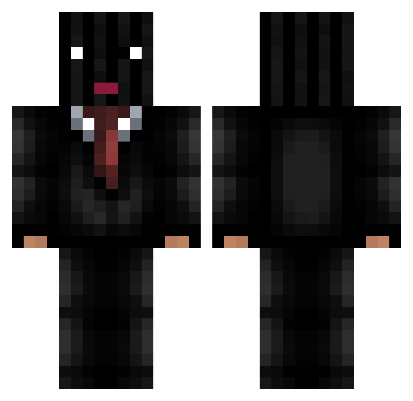 Undagroundmane Minecraft skin, front and back view