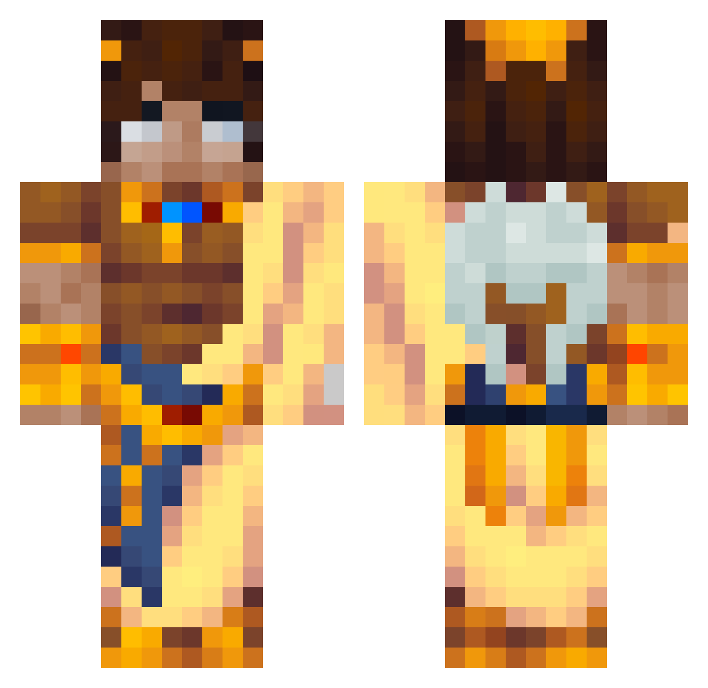 YungChrist1 Minecraft skin, front and back view