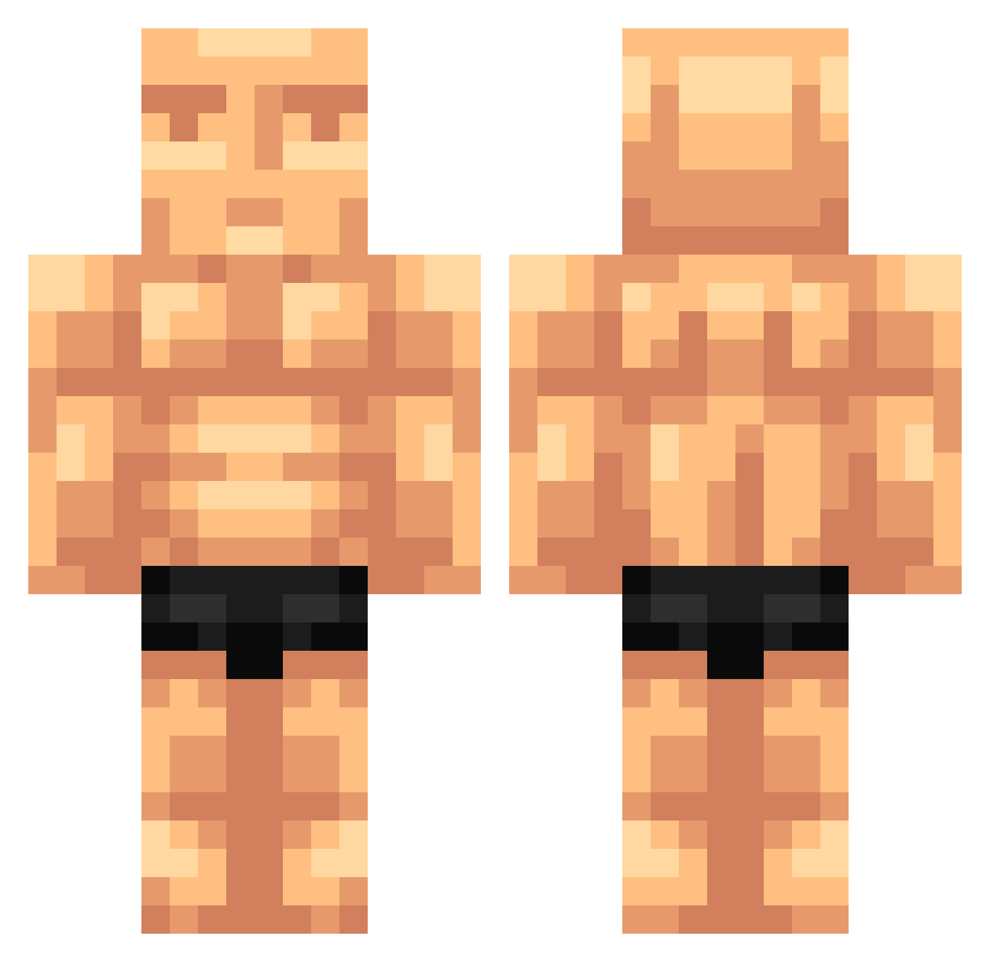 bioCpvp Minecraft skin, front and back view