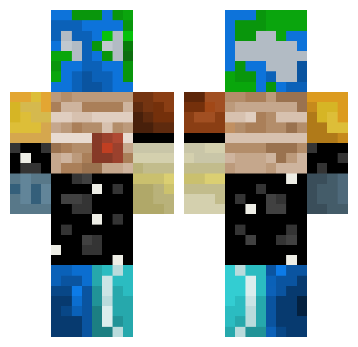 BestRipOmen Minecraft skin, front and back view