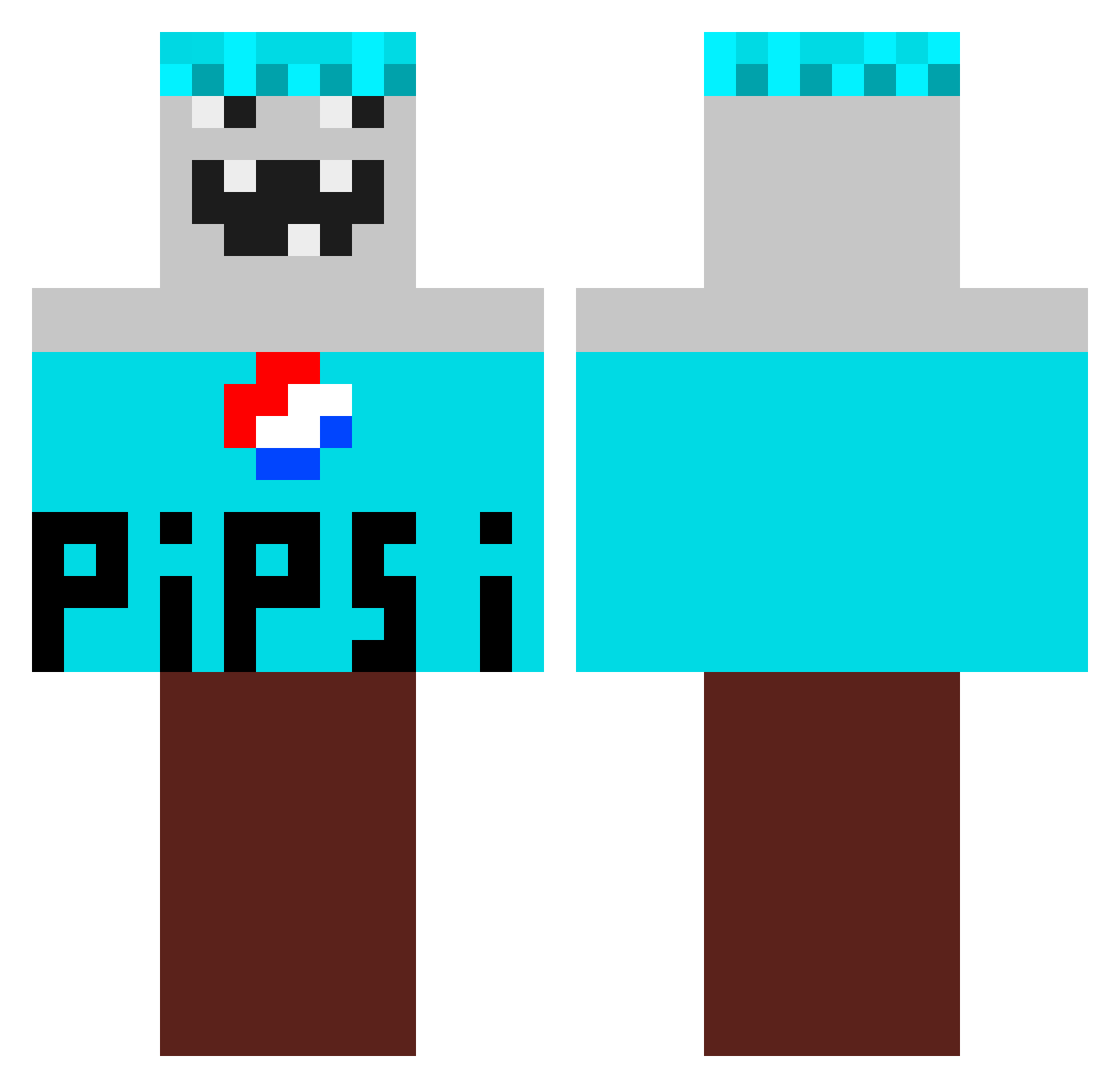 LordPlankton09 Minecraft skin, front and back view