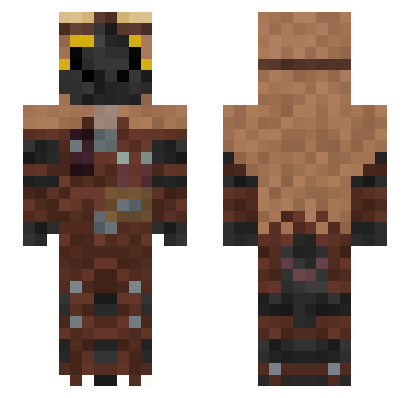 Vinjj Minecraft skin, front and back view