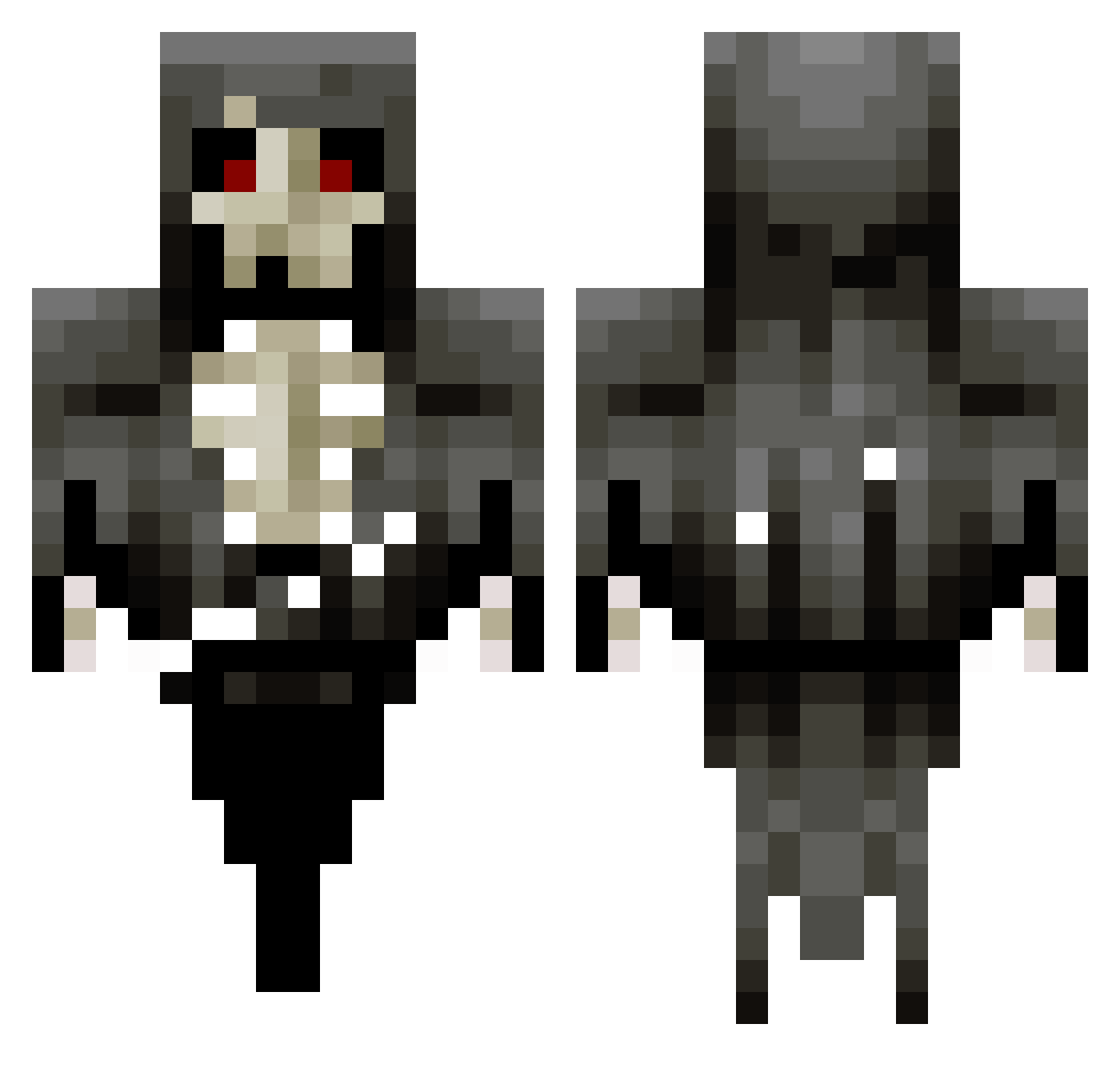 Betta Minecraft skin, front and back view