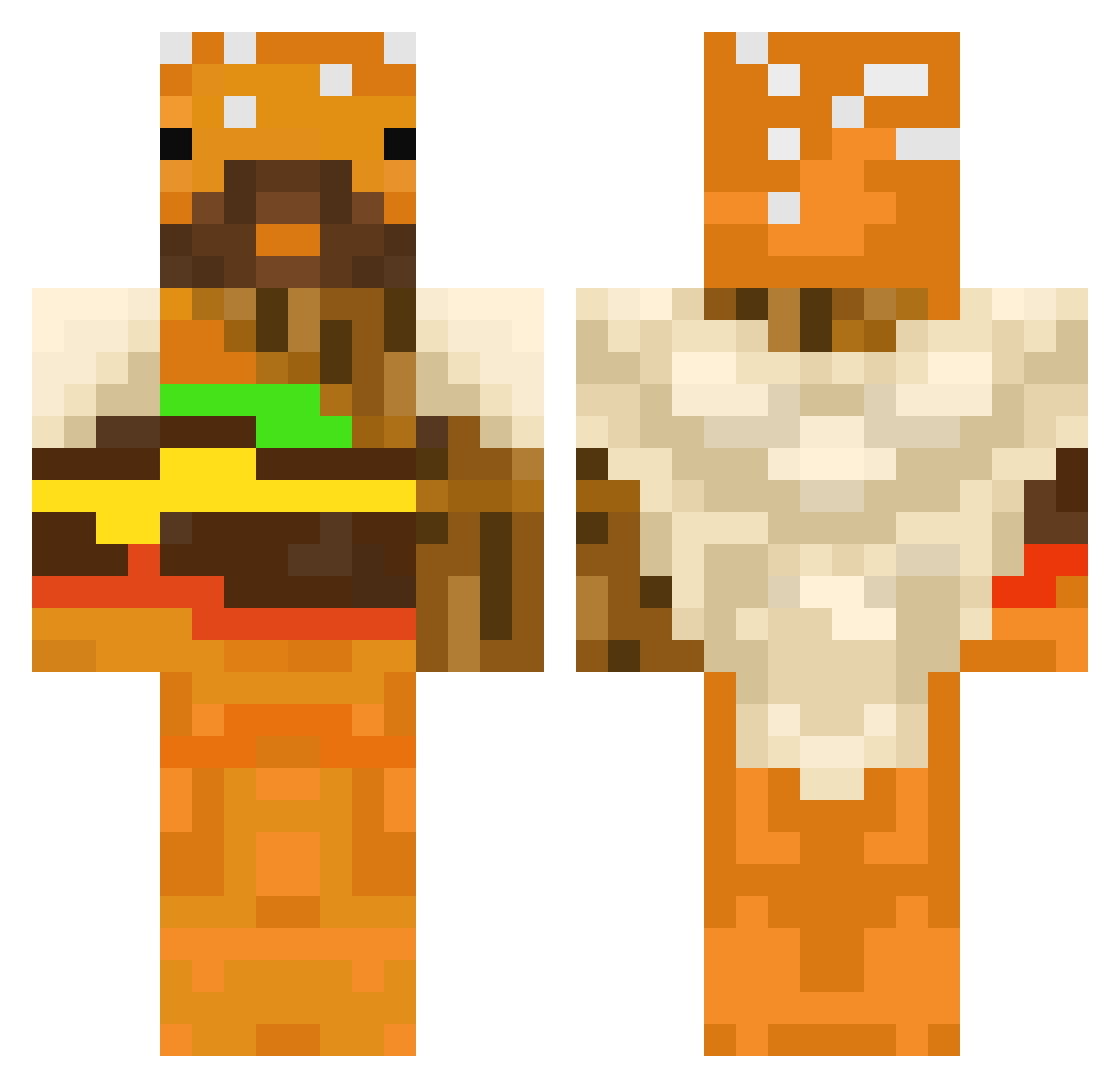 F1amee_ Minecraft skin, front and back view