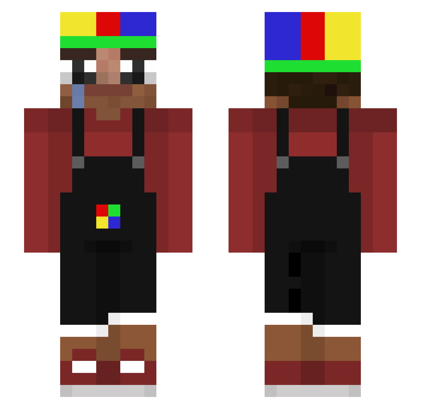 xerkah Minecraft skin, front and back view