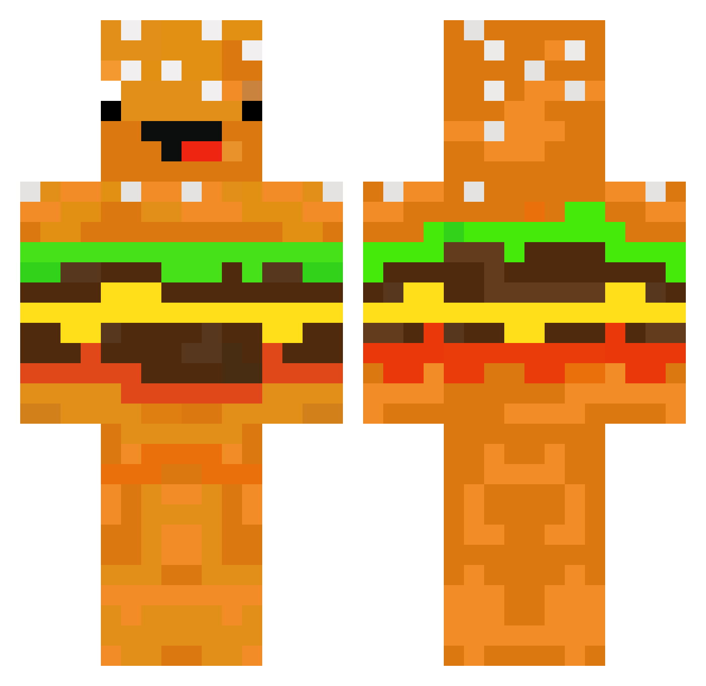 GeneralSpanky Minecraft skin, front and back view