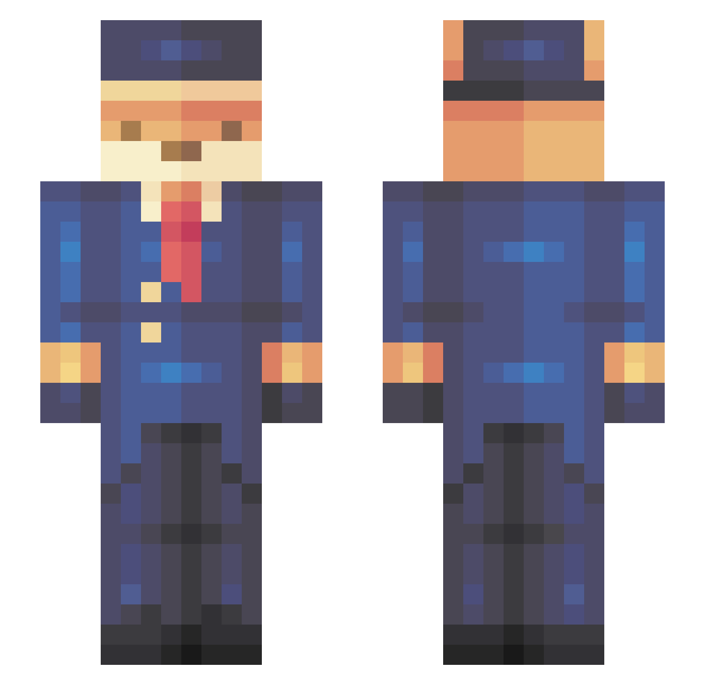 captainfox27 Minecraft skin, front and back view