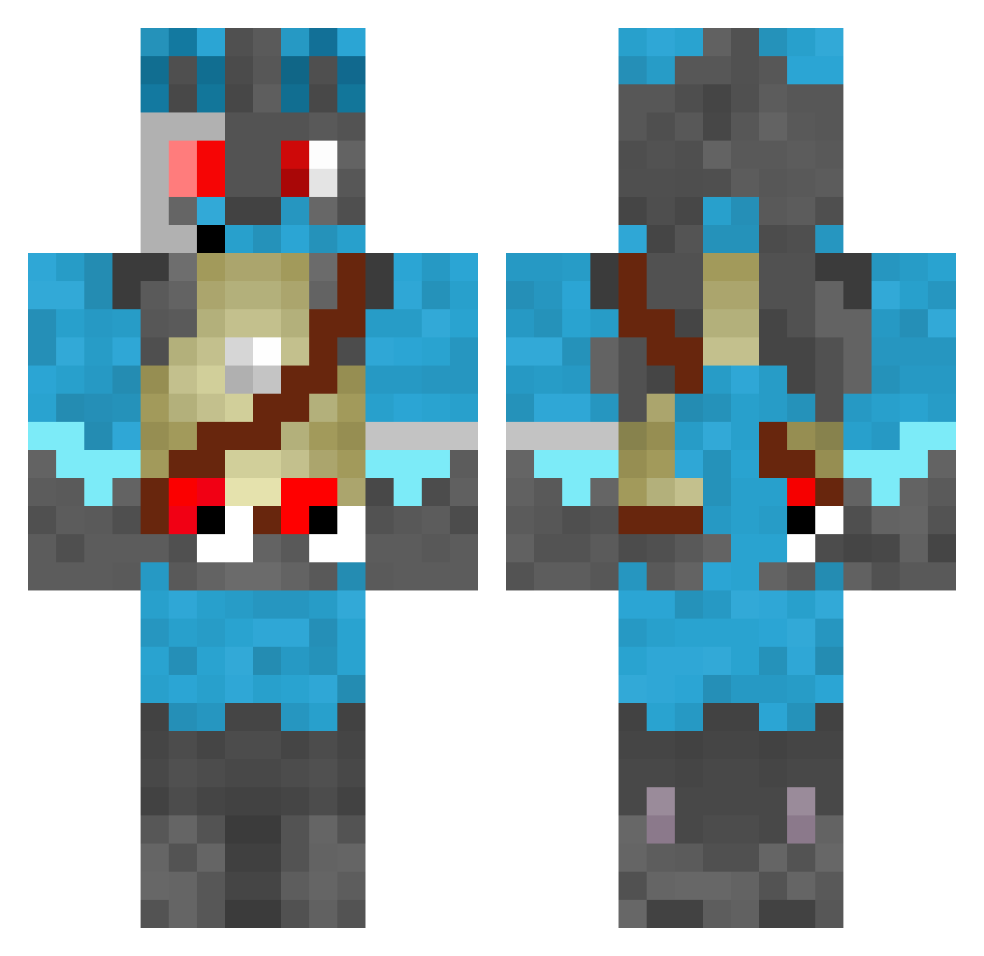 circuit Minecraft skin, front and back view