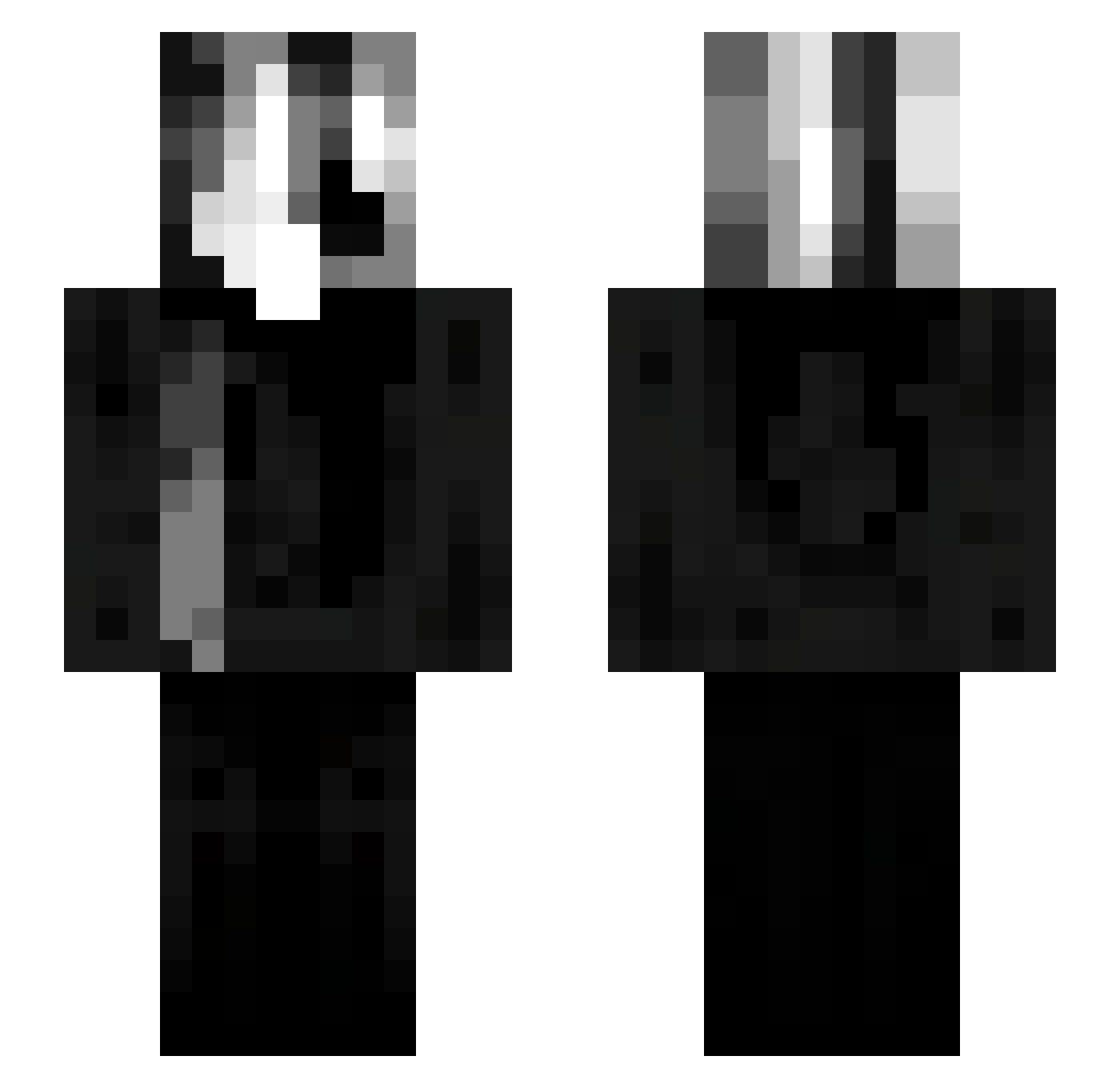 Lp_zay Minecraft skin, front and back view