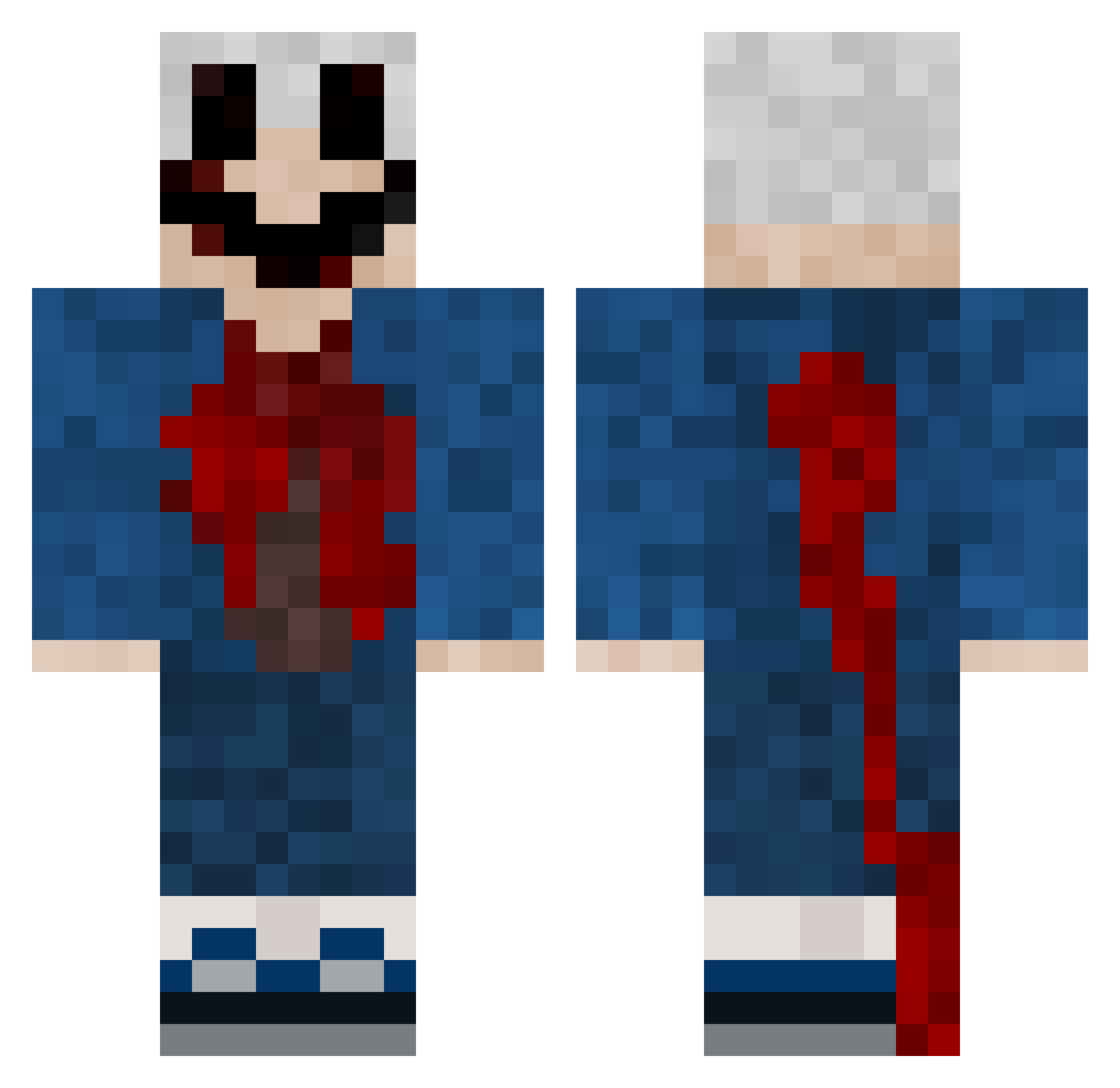 furiousparker186 Minecraft skin, front and back view