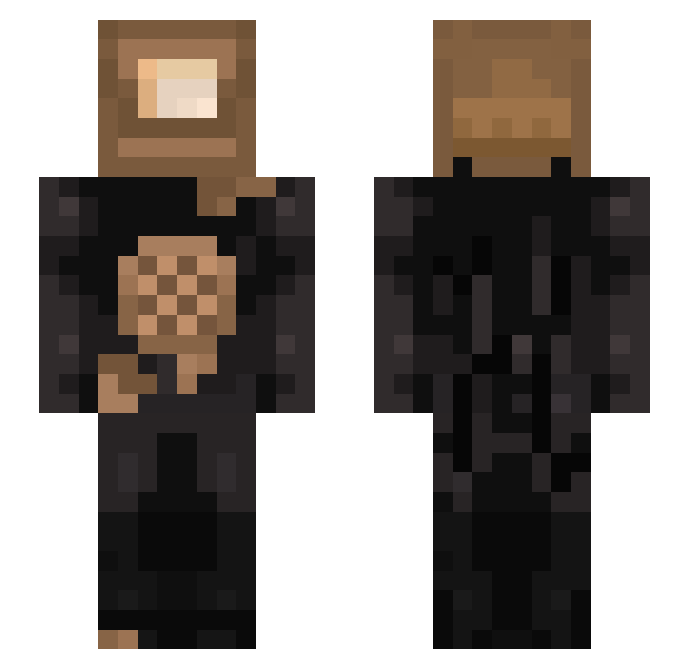 Greatboii Minecraft skin, front and back view