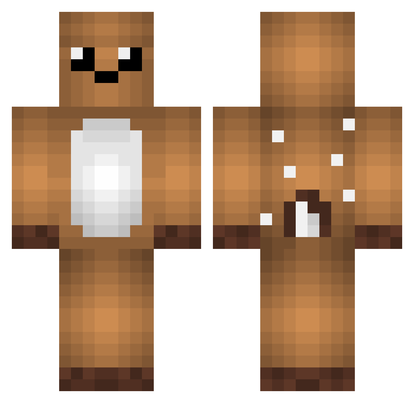 Hippocerf Minecraft skin, front and back view