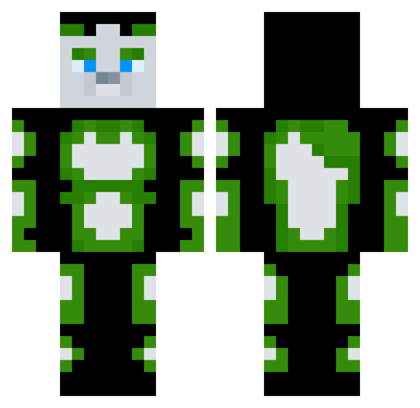 NightWolf1230 Minecraft skin, front and back view