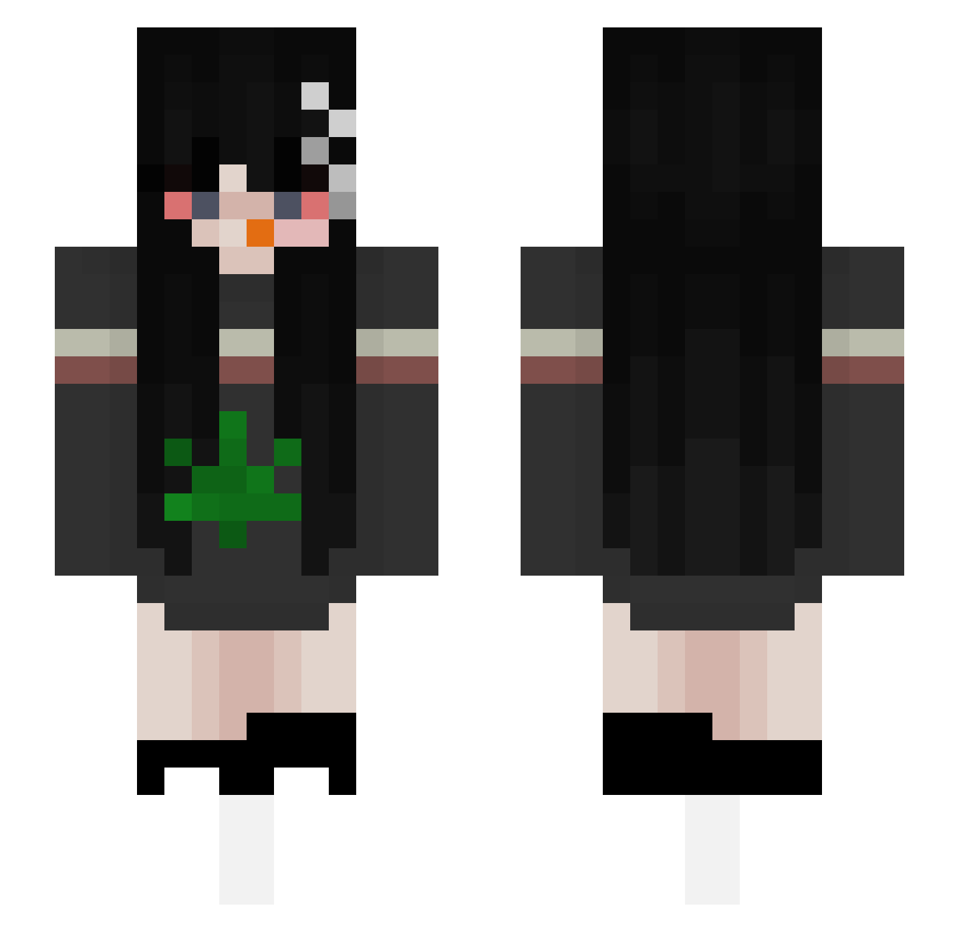 Fezjk Minecraft skin, front and back view