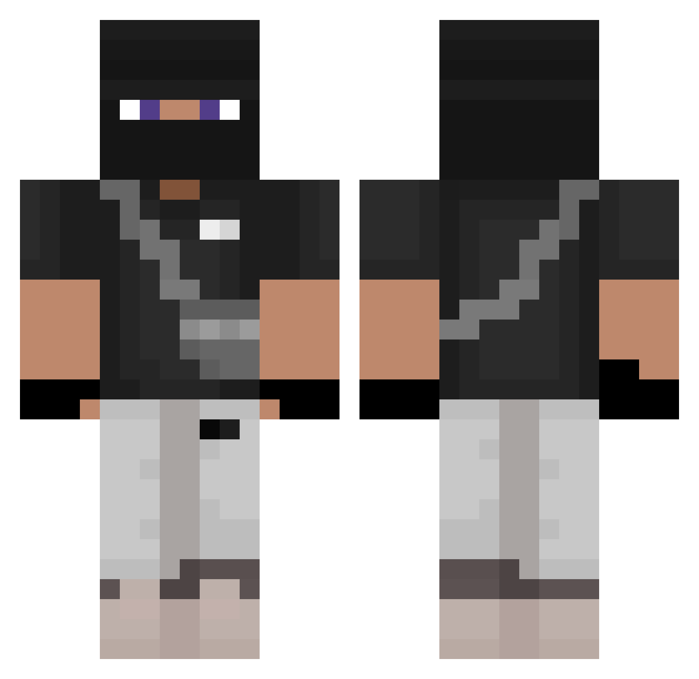 zKenT Minecraft skin, front and back view