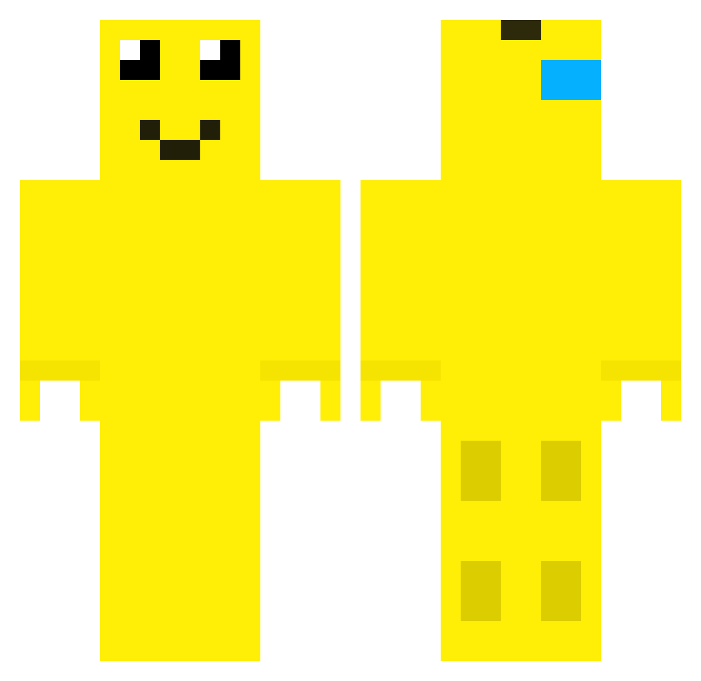 mickal Minecraft skin, front and back view