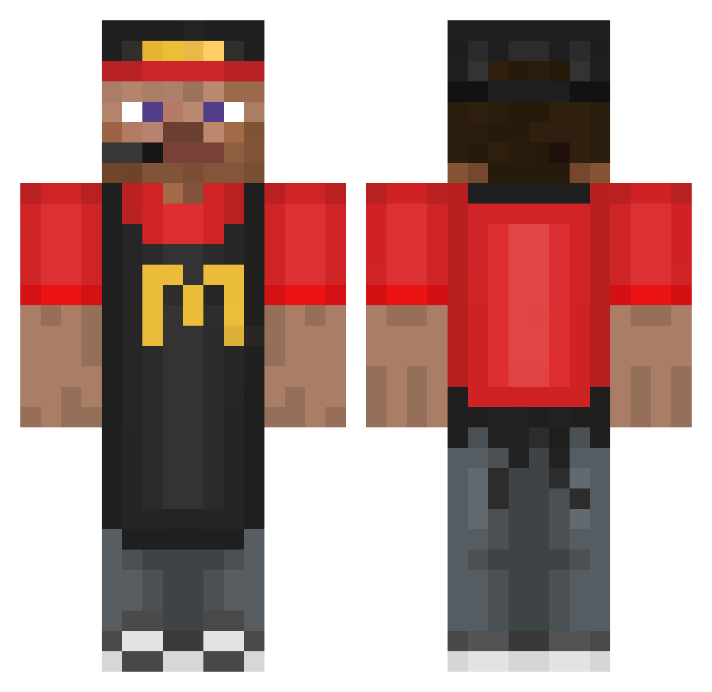 Currylassi Minecraft skin, front and back view