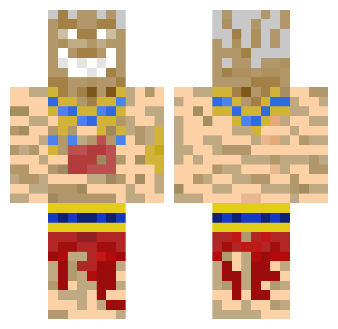 ArcienMusic Minecraft skin, front and back view