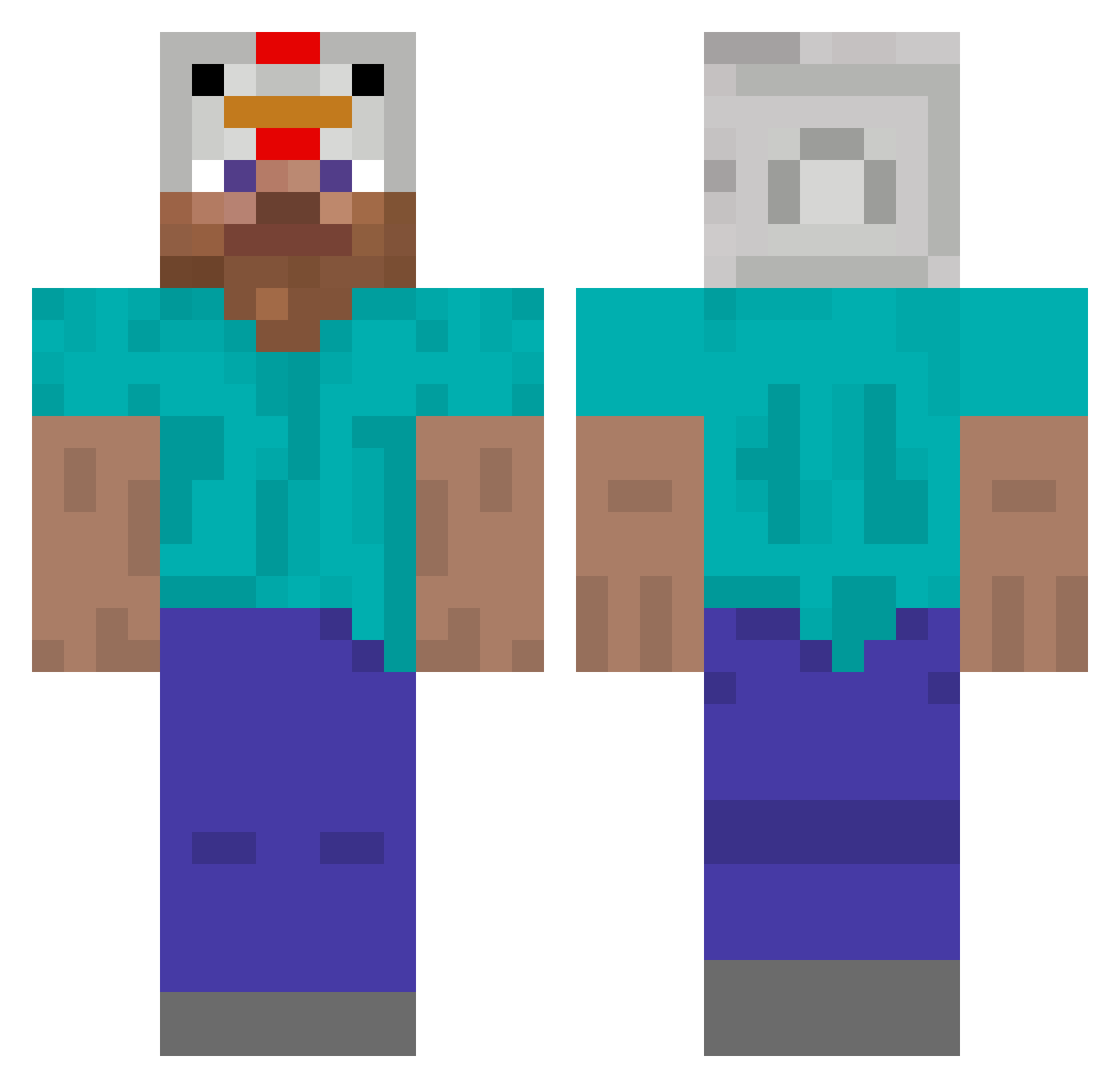 Nadavv Minecraft skin, front and back view
