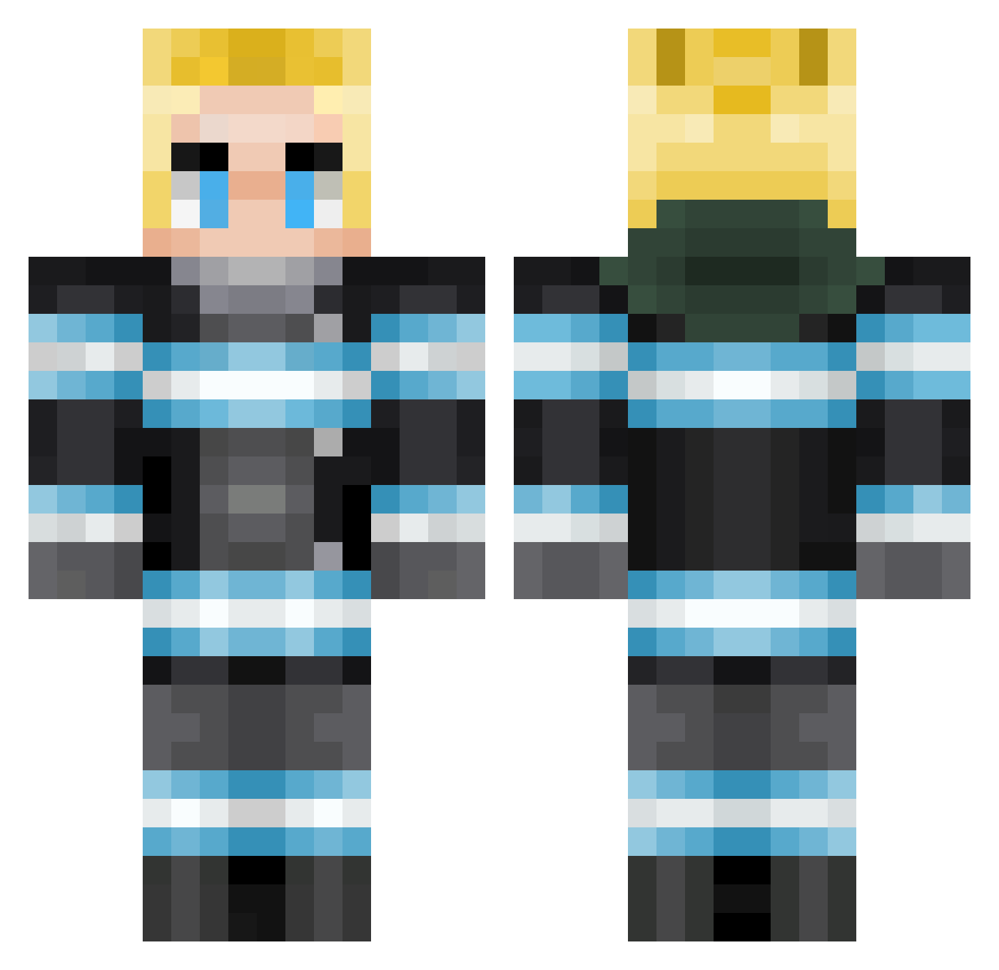 DummyYeti453969 Minecraft skin, front and back view