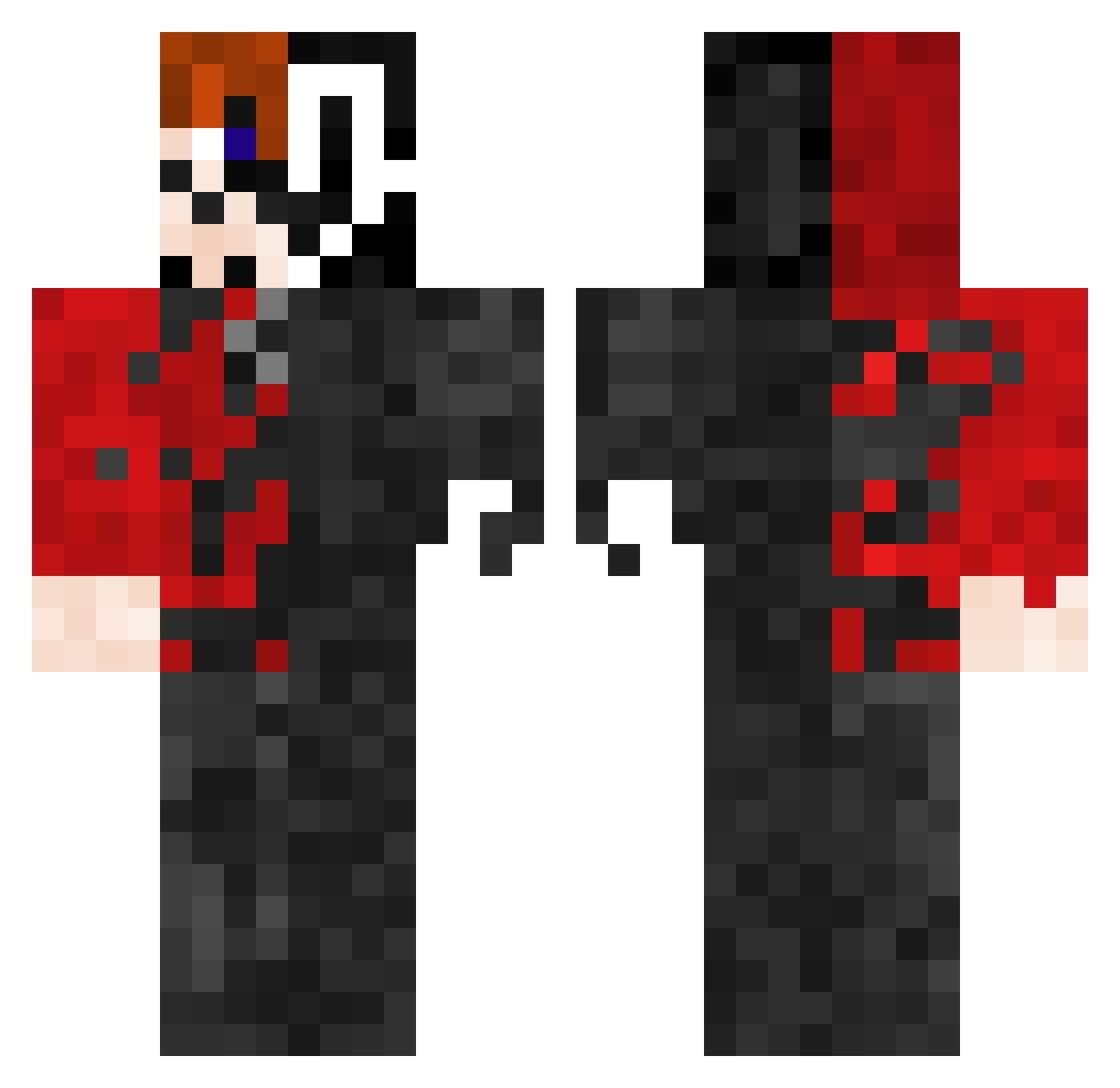 TRXEnxy Minecraft skin, front and back view
