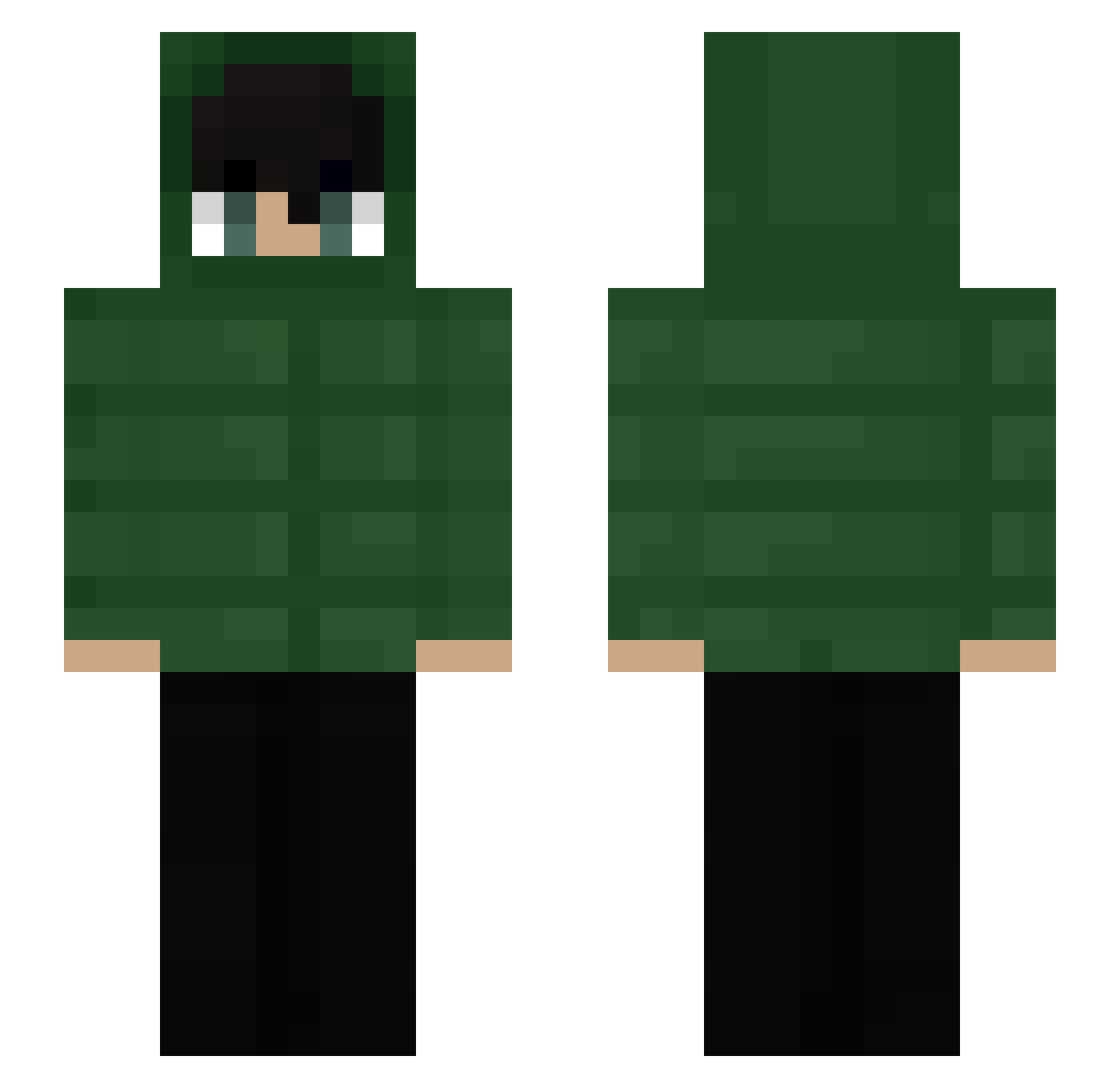 BongoT Minecraft skin, front and back view