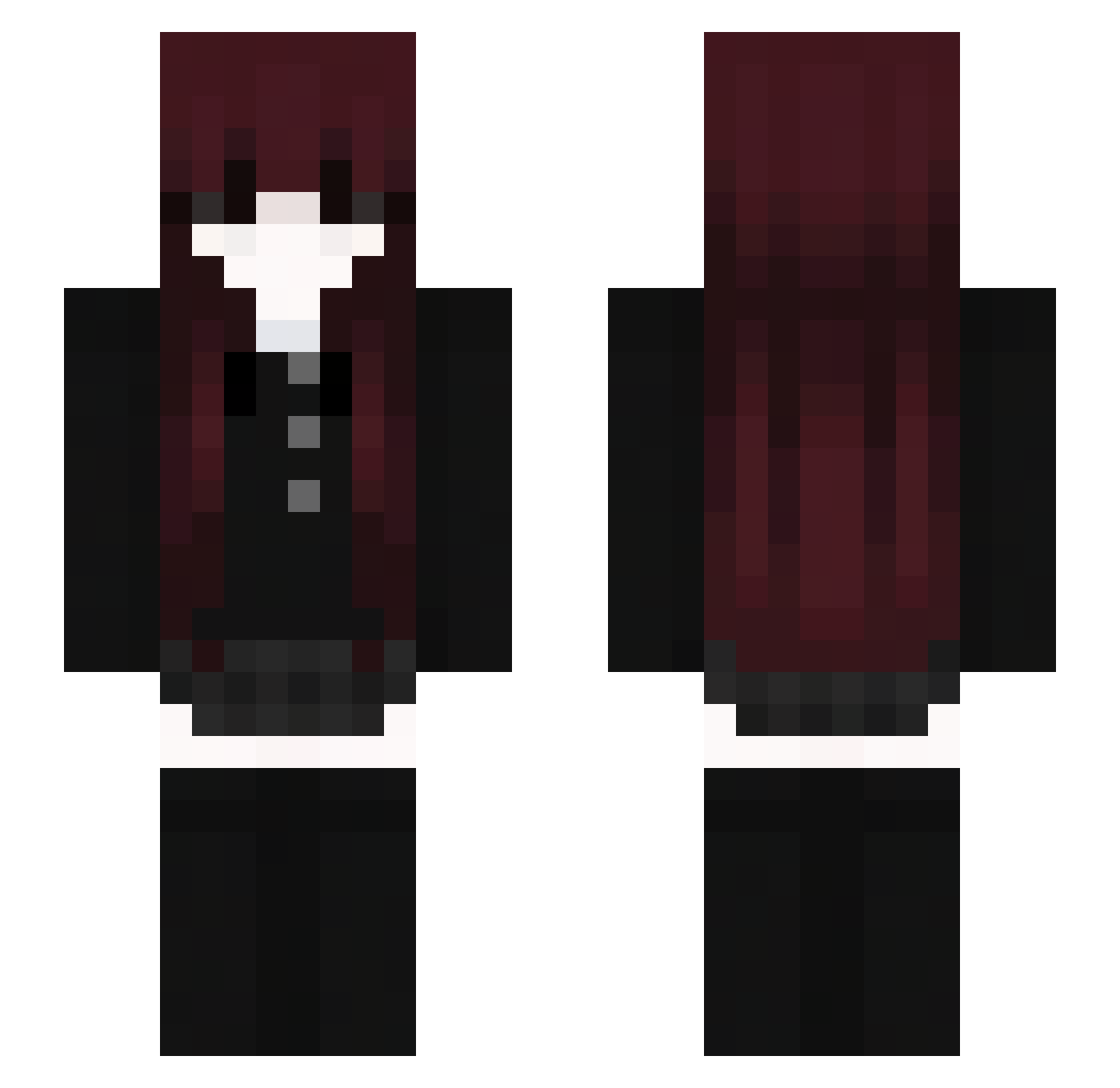 Dexcree Minecraft skin, front and back view
