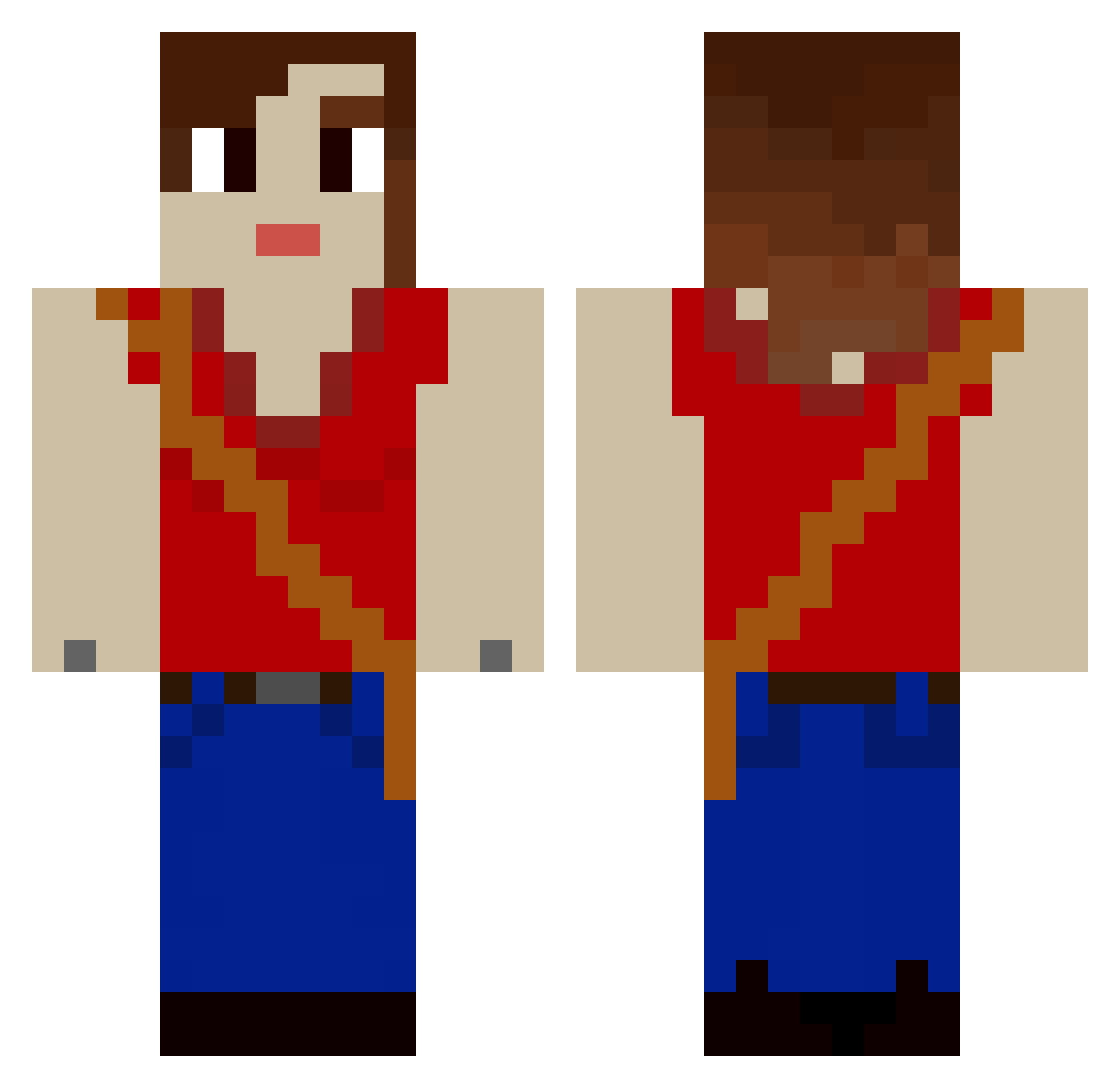 Atren Minecraft skin, front and back view