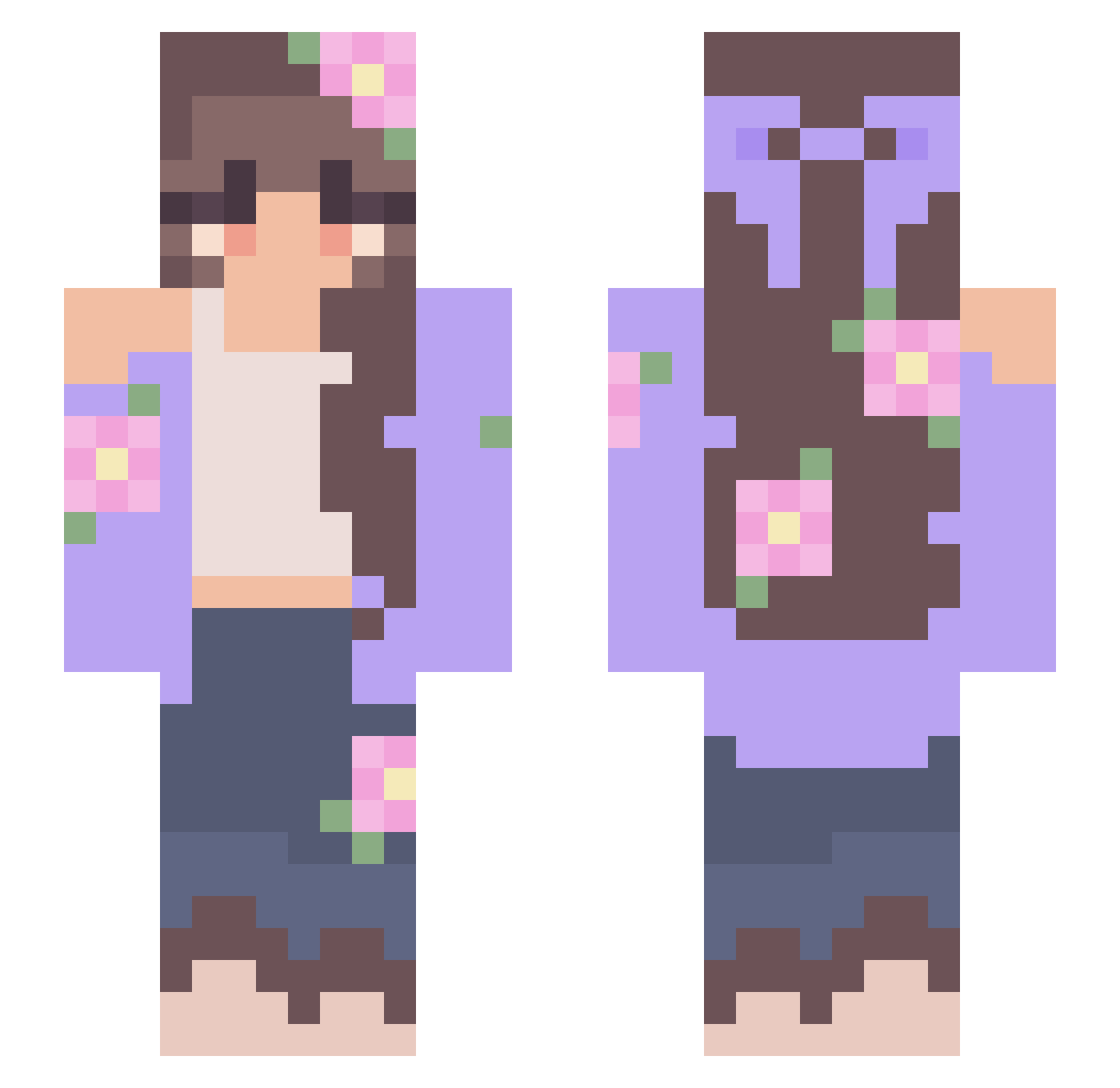 XAKEPPP Minecraft skin, front and back view